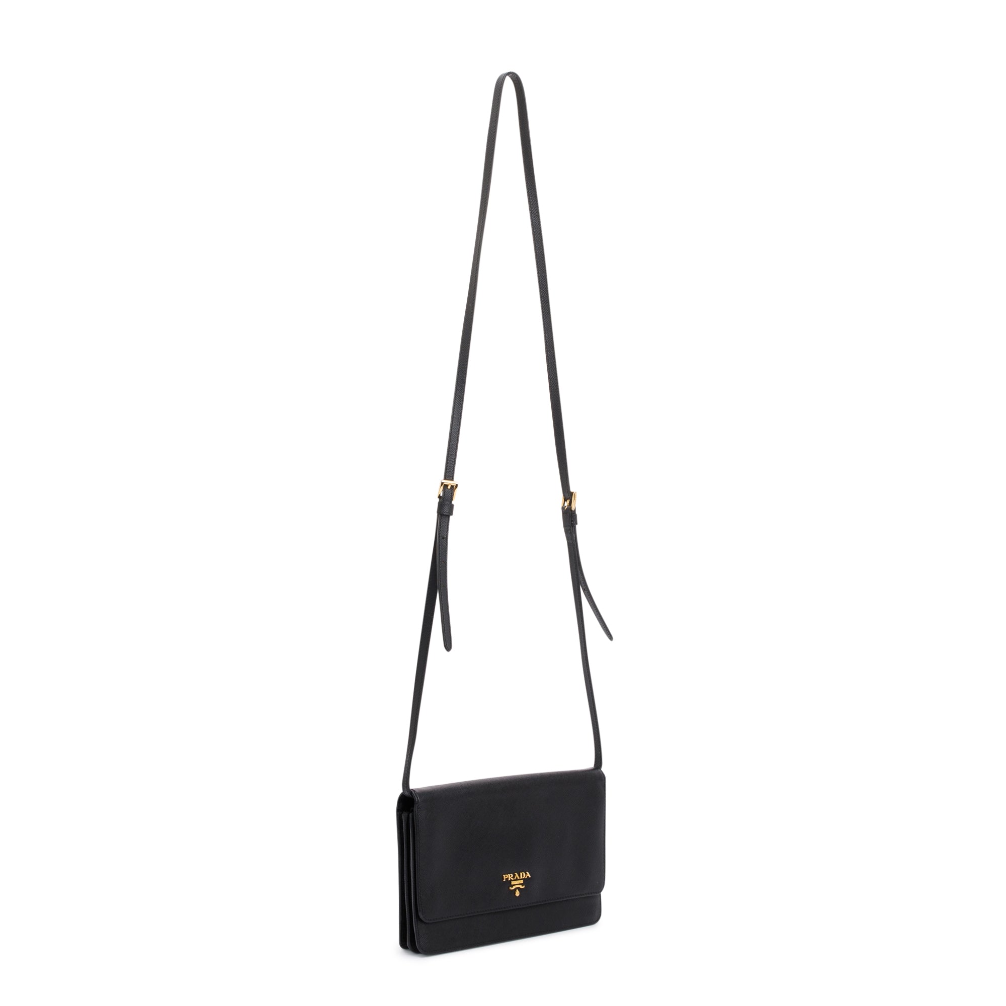 Prada Small Saffiano Lux Wallet on Strap