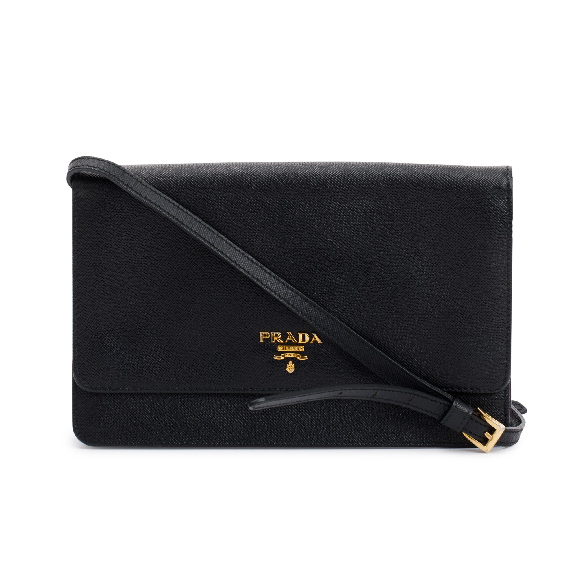 Prada Small Saffiano Lux Wallet on Strap