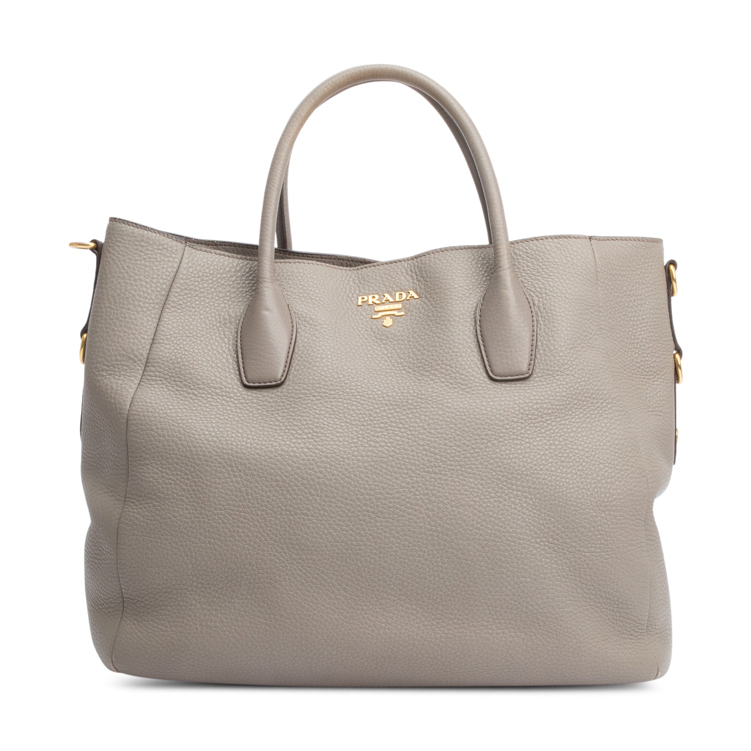 Prada Taupe Vitello Daino Leather Tote w/ Strap