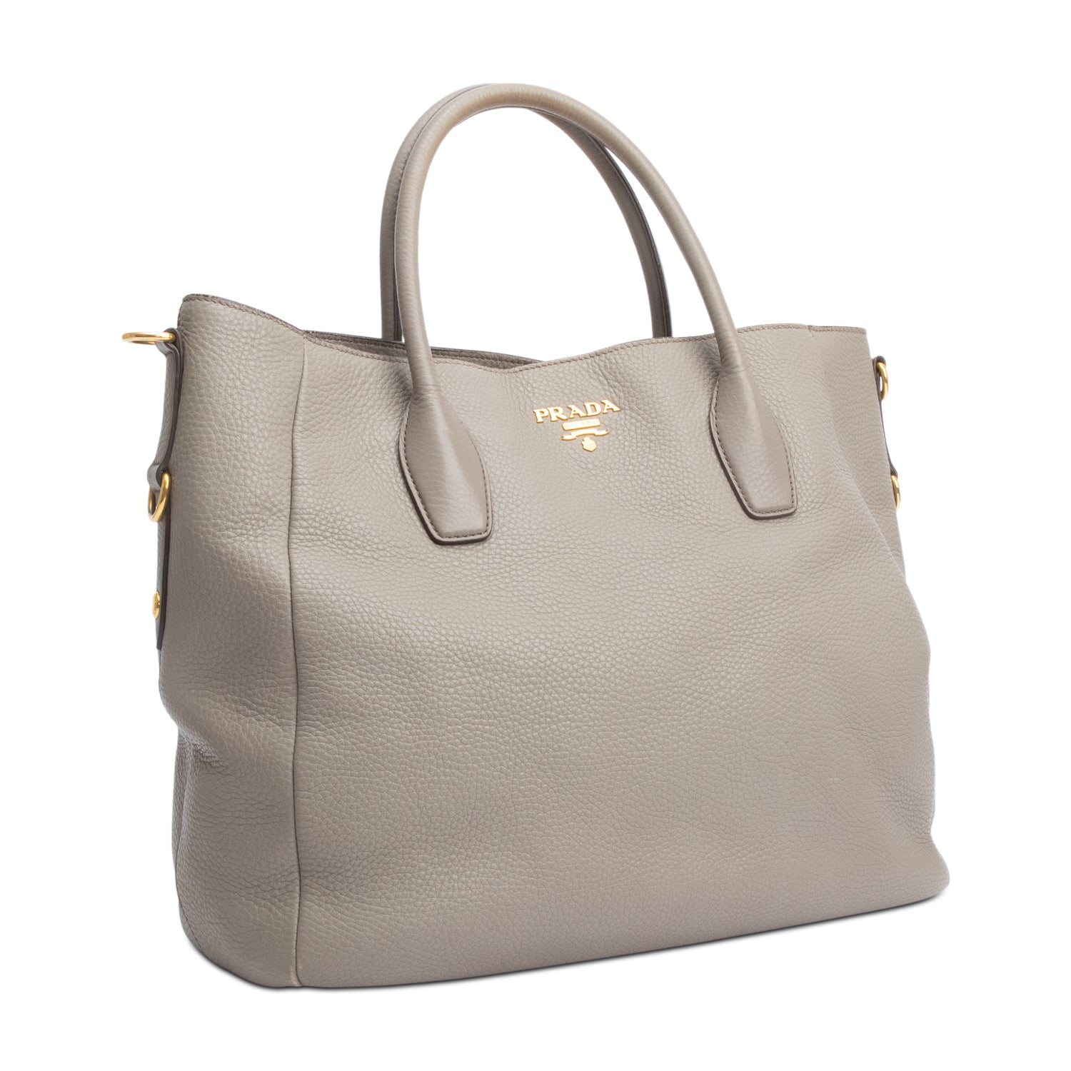 Prada Taupe Vitello Daino Leather Tote w/ Strap