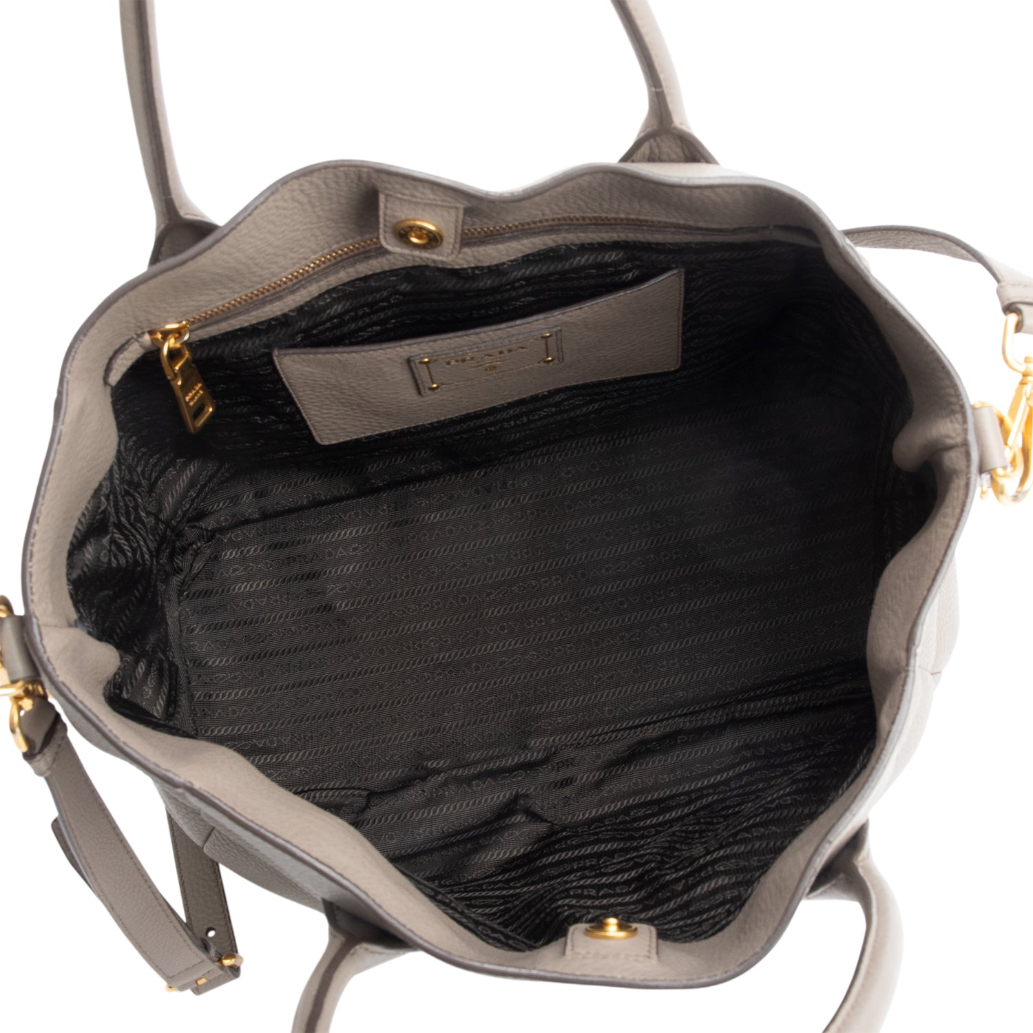 Prada Taupe Vitello Daino Leather Tote w/ Strap