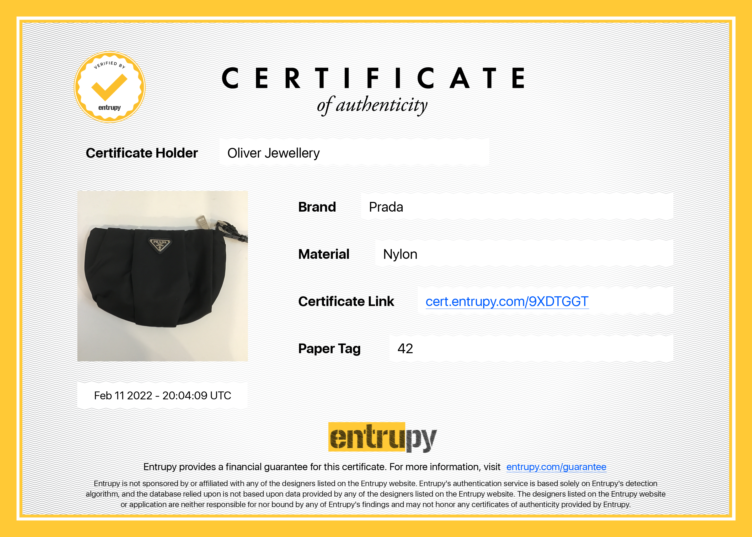 Prada Tessuto Nylon Wristlet