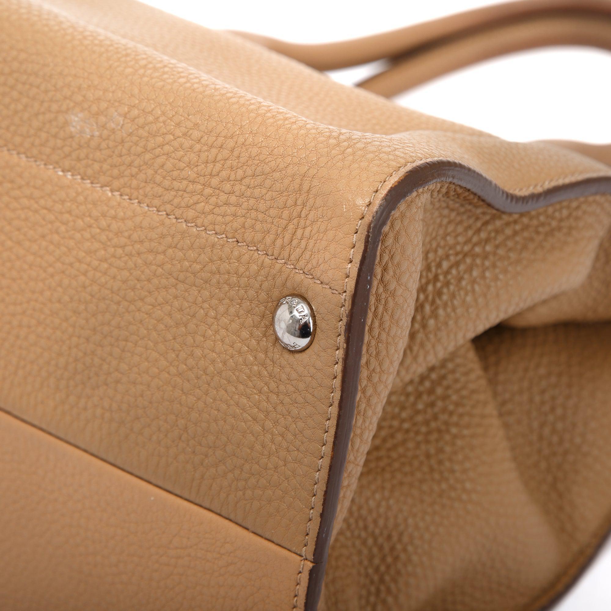 Prada Vitello Daino Convertible Tote w/ Strap