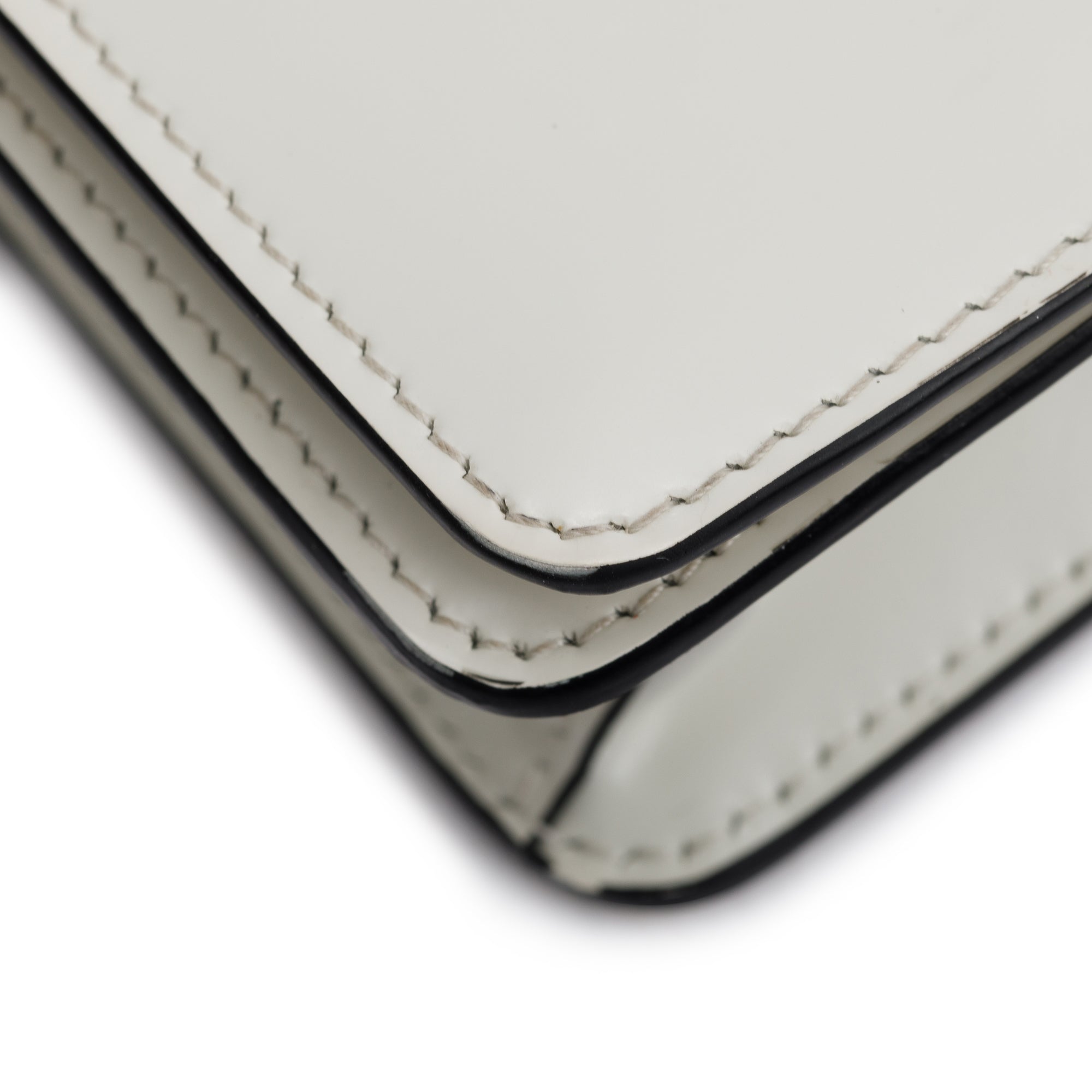 Prada White Brushed Leather Shoulder Bag