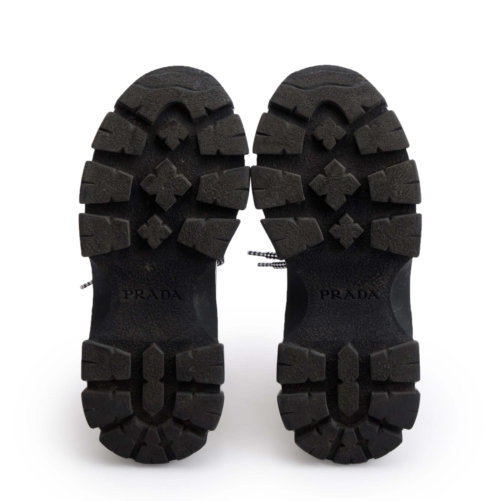 Prada White Calfskin Nylon Pegasus Sneakers, Size 36.5 w/ Box