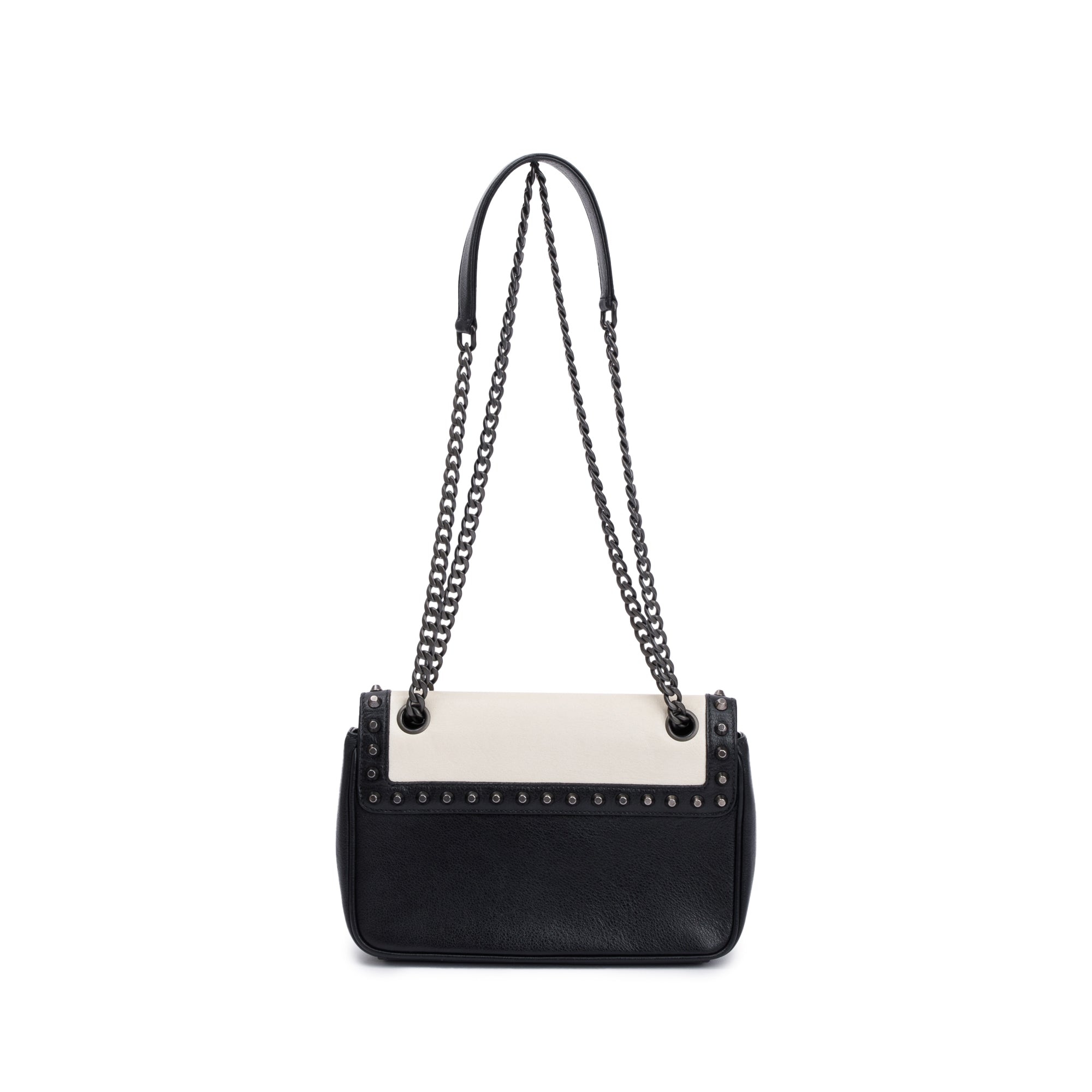 Prada White Leather Glace Studded Crossbody Bag w/ Authenticity Card