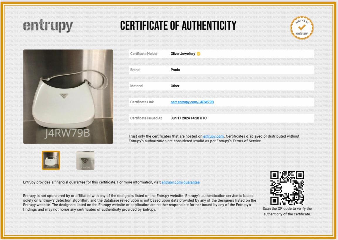 Prada White Spazzolato Leather Cleo Bag