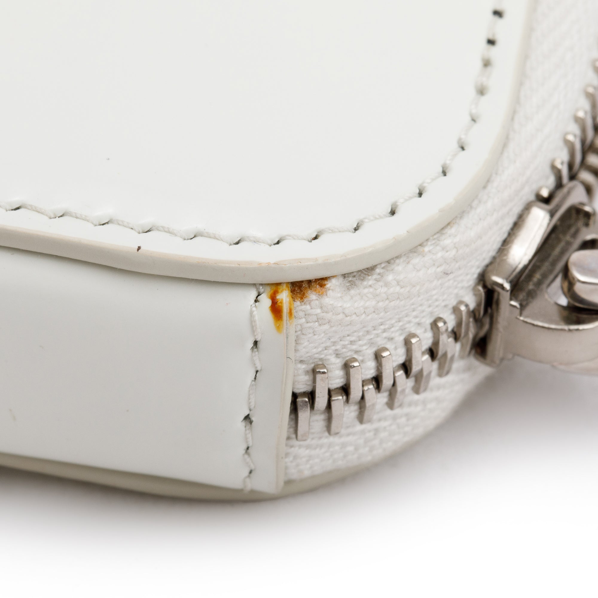 Prada White Spazzolato Leather Mini Triangle Crossbody Bag