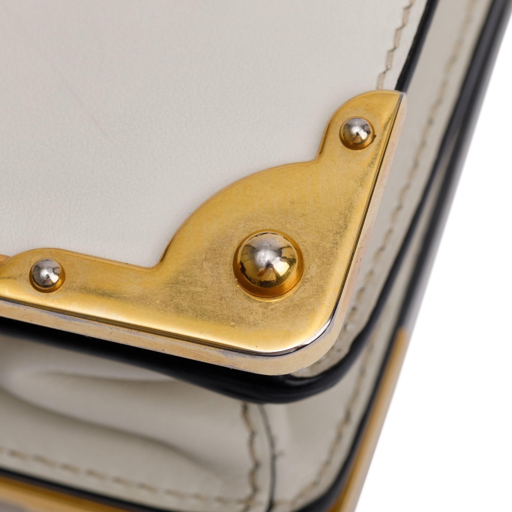 Prada White/Black City Calf Saffiano Cahier Bag w/ Receipt & Authenticity Card