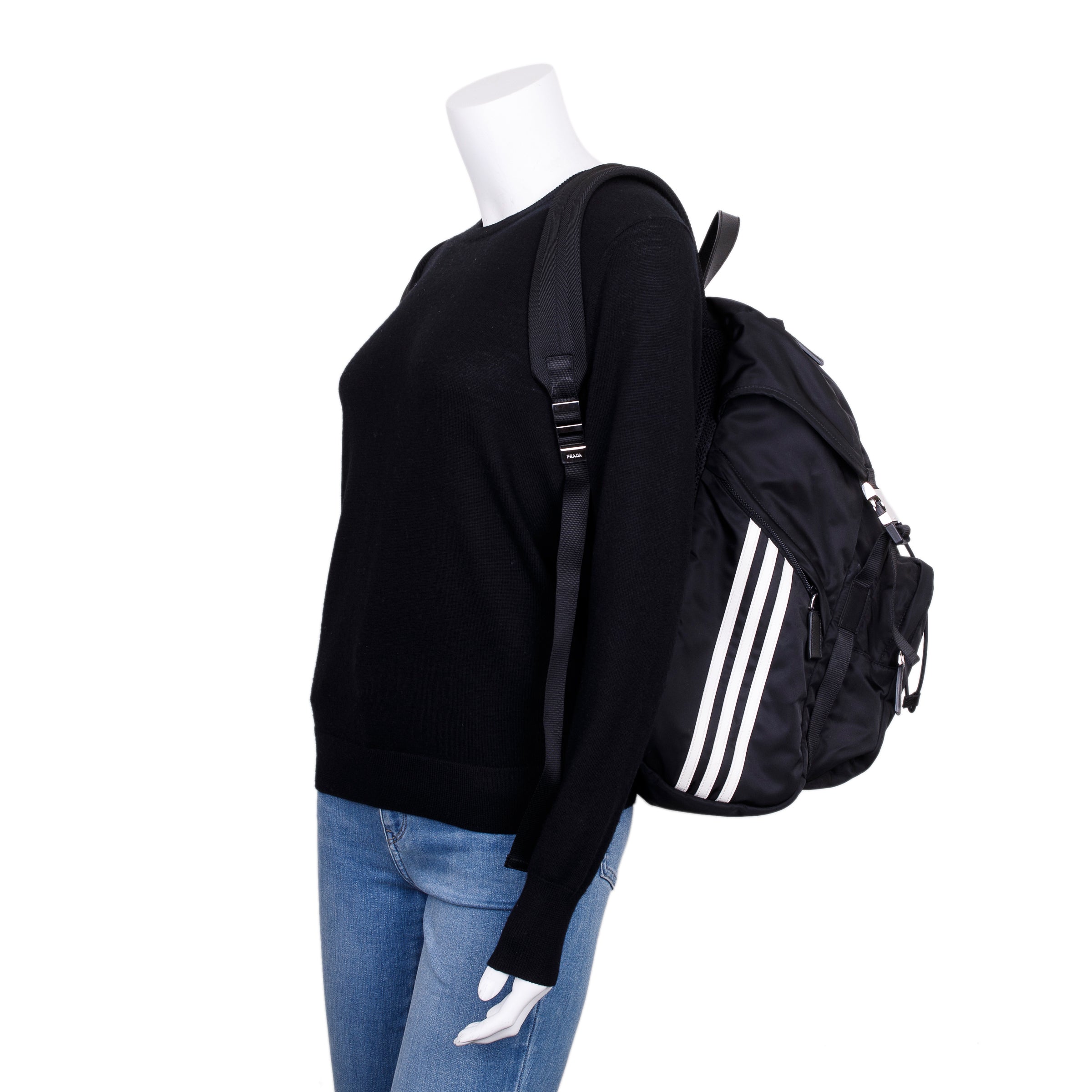 Prada x Adidas 2022 Black Re-Nylon and Saffiano Leather Backpack w/ Box & Authenticity Card