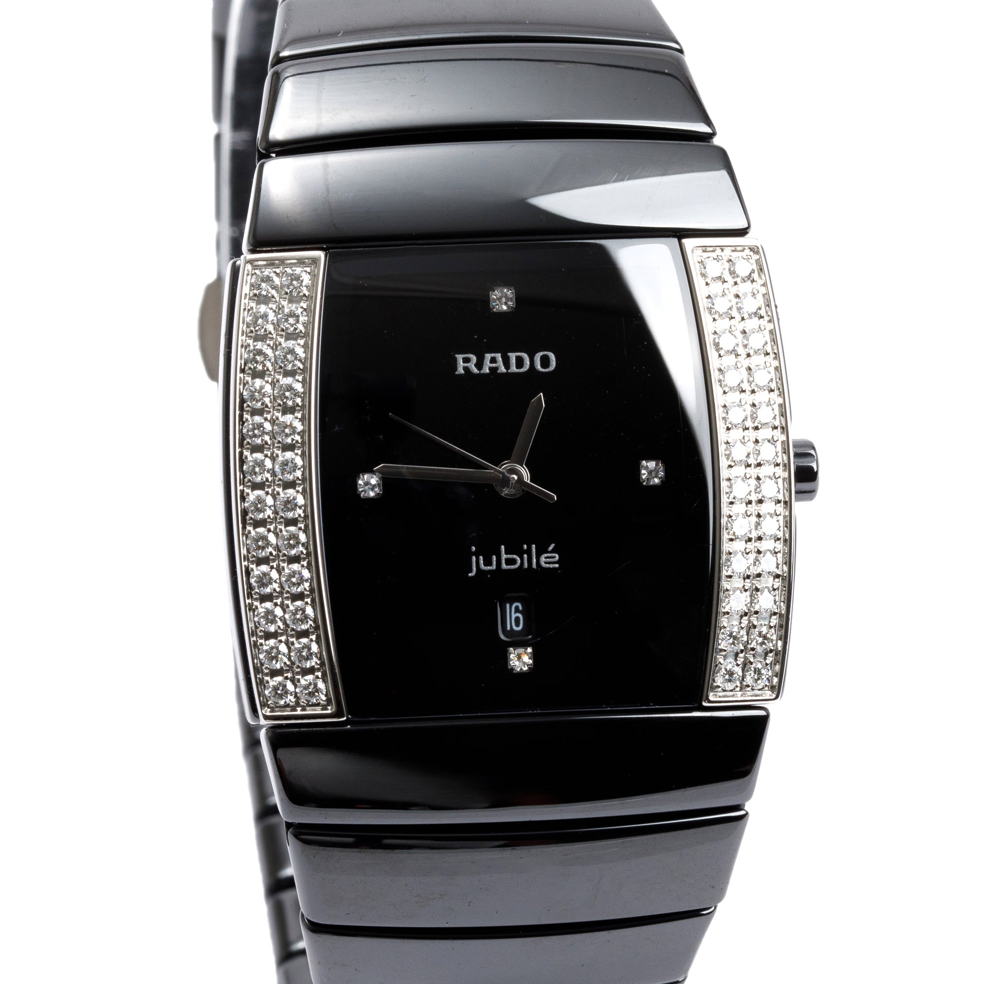 Rado Black Ceramic Diamond Bezel Sintra Jubile Watch w/ Box & Papers