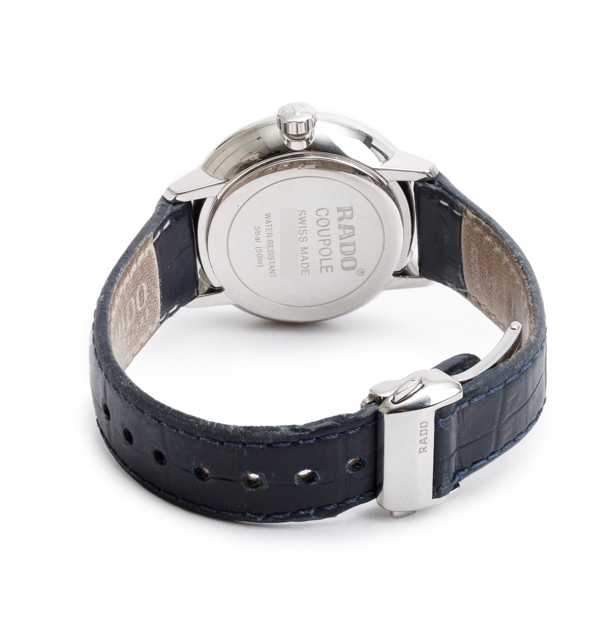 Rado Stainless Steel Coupole Moonphase 34 MM Quartz Watch Blue Mother of Pearl Dial