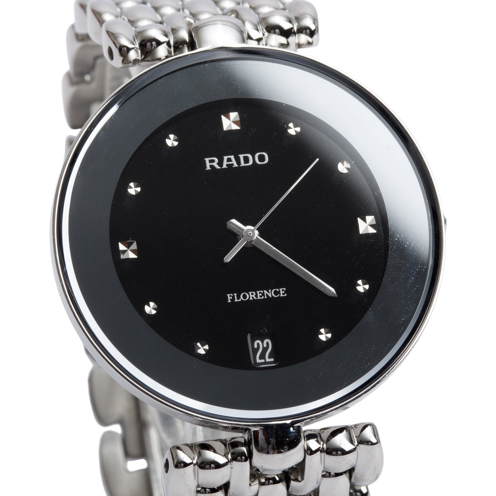 Rado Stainless Steel Flourence 35 MM Quartz Watch w/ Box & Papers