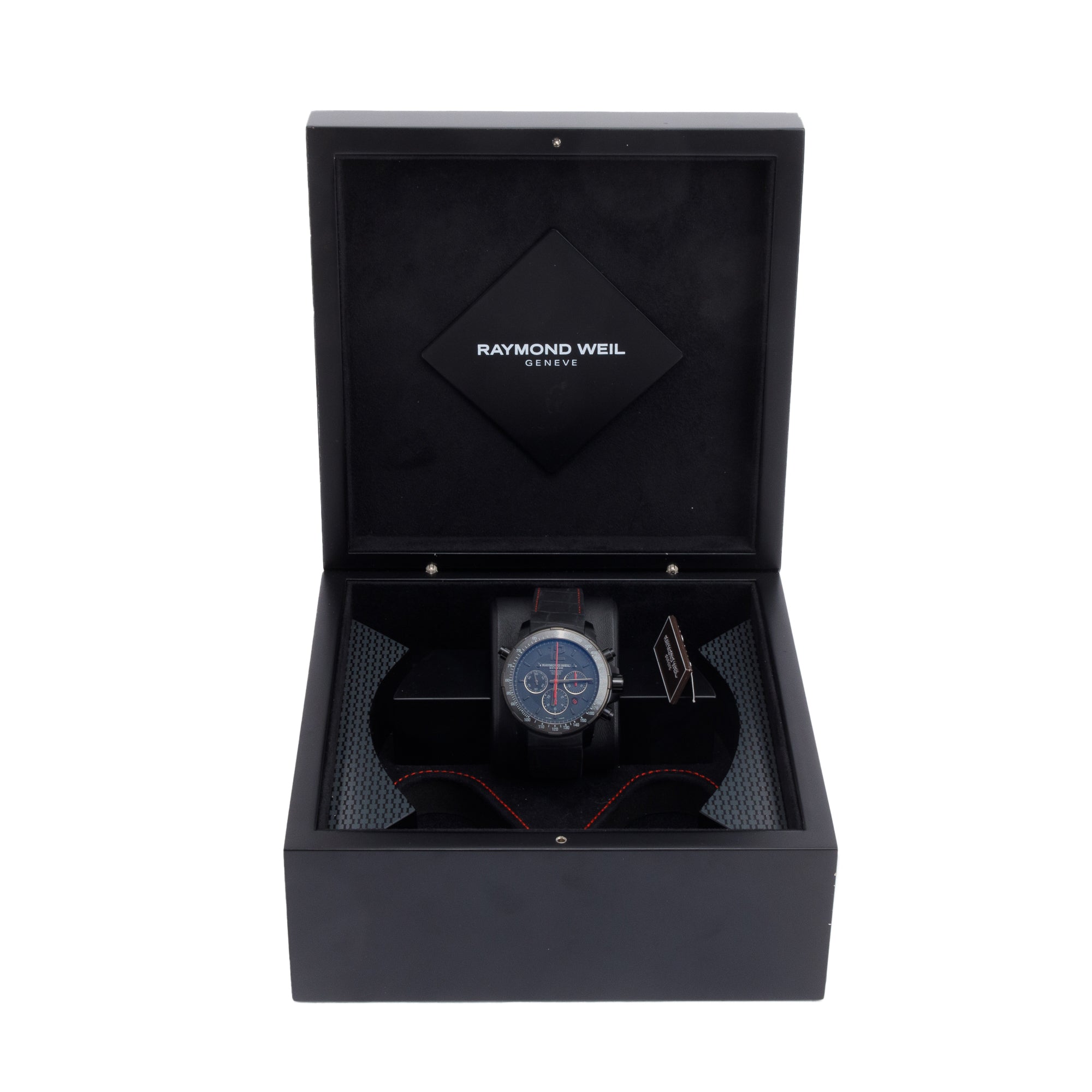 Raymond Weil Black Titanium Nabucco 46 MM Chronograph Automatic Watch w/ Box