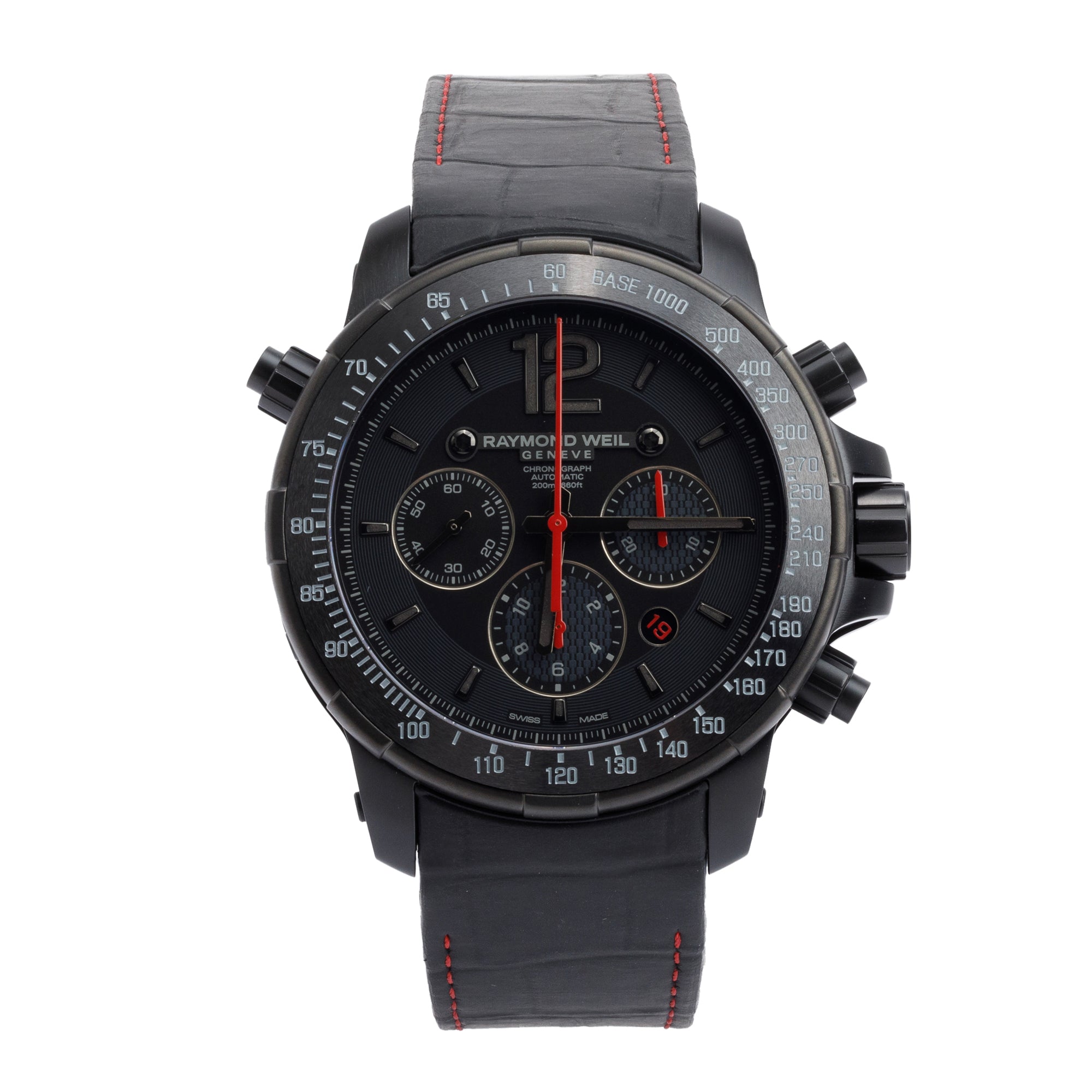 Raymond Weil Black Titanium Nabucco 46 MM Chronograph Automatic Watch w/ Box