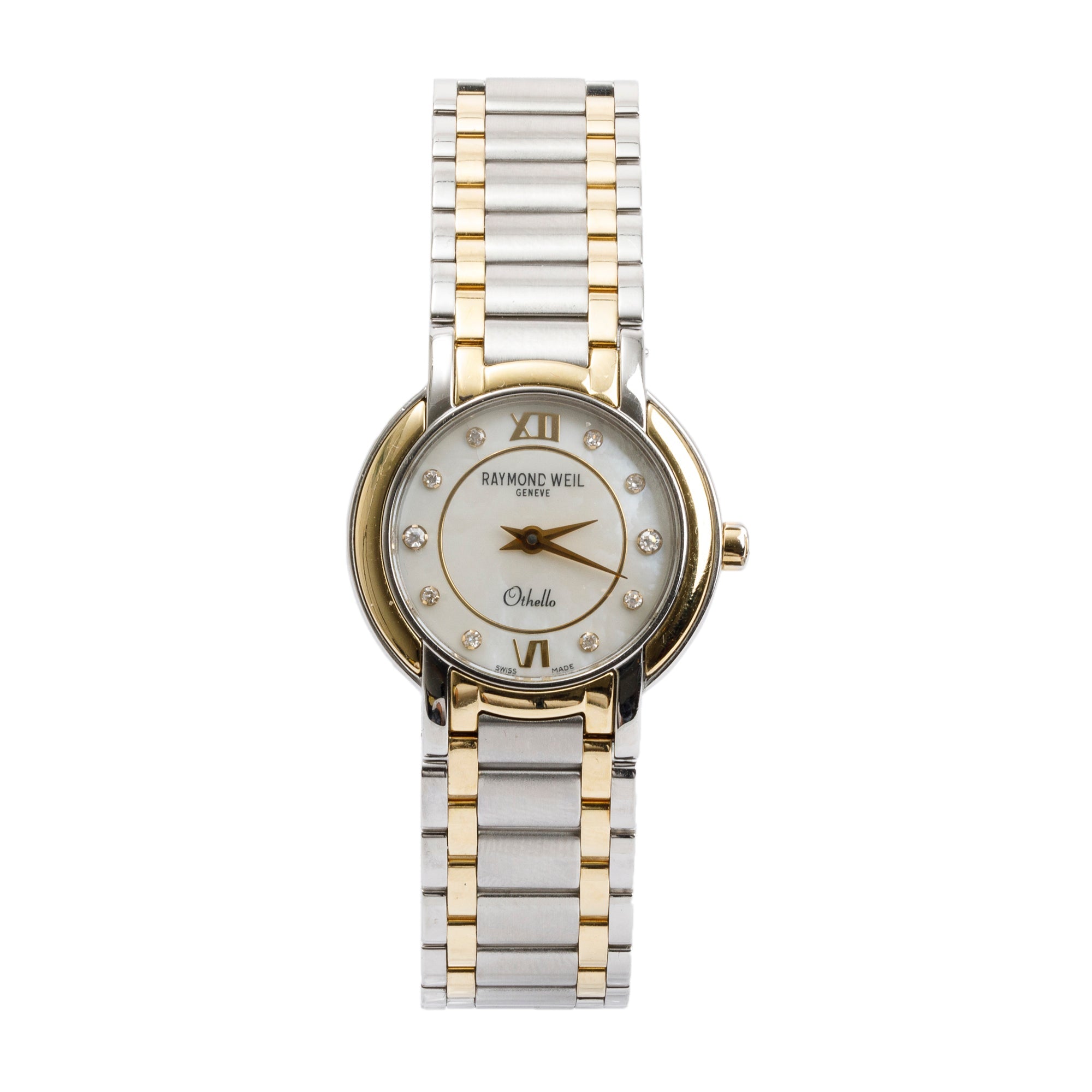 Raymond Weil Two-Tone Stainless Steel Othello Mother of Pearl Diamond Dial 25 MM Watch