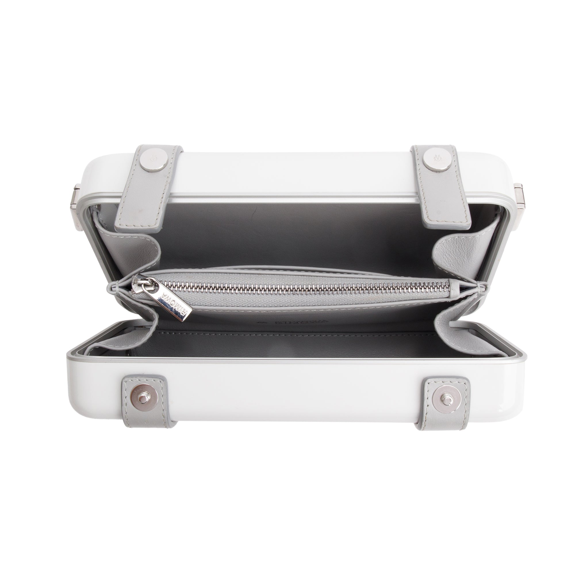 Rimowa White Acrylic Aluminum Personal Utility Case w/ Strap
