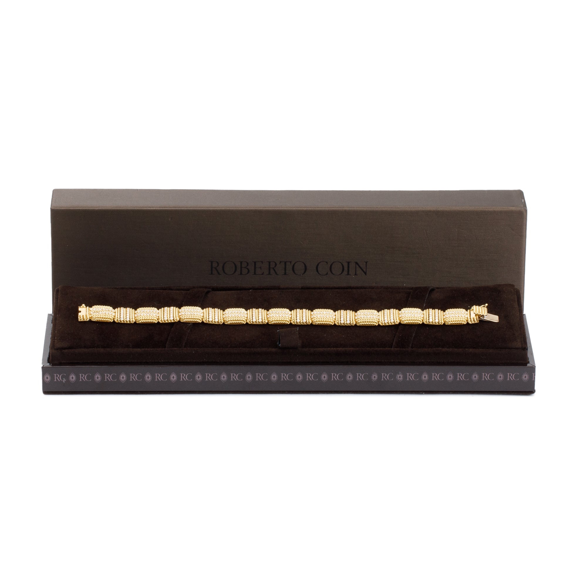 Roberto Coin 18k Yellow Gold Diamond Opera Medium Bracelet w/ Box