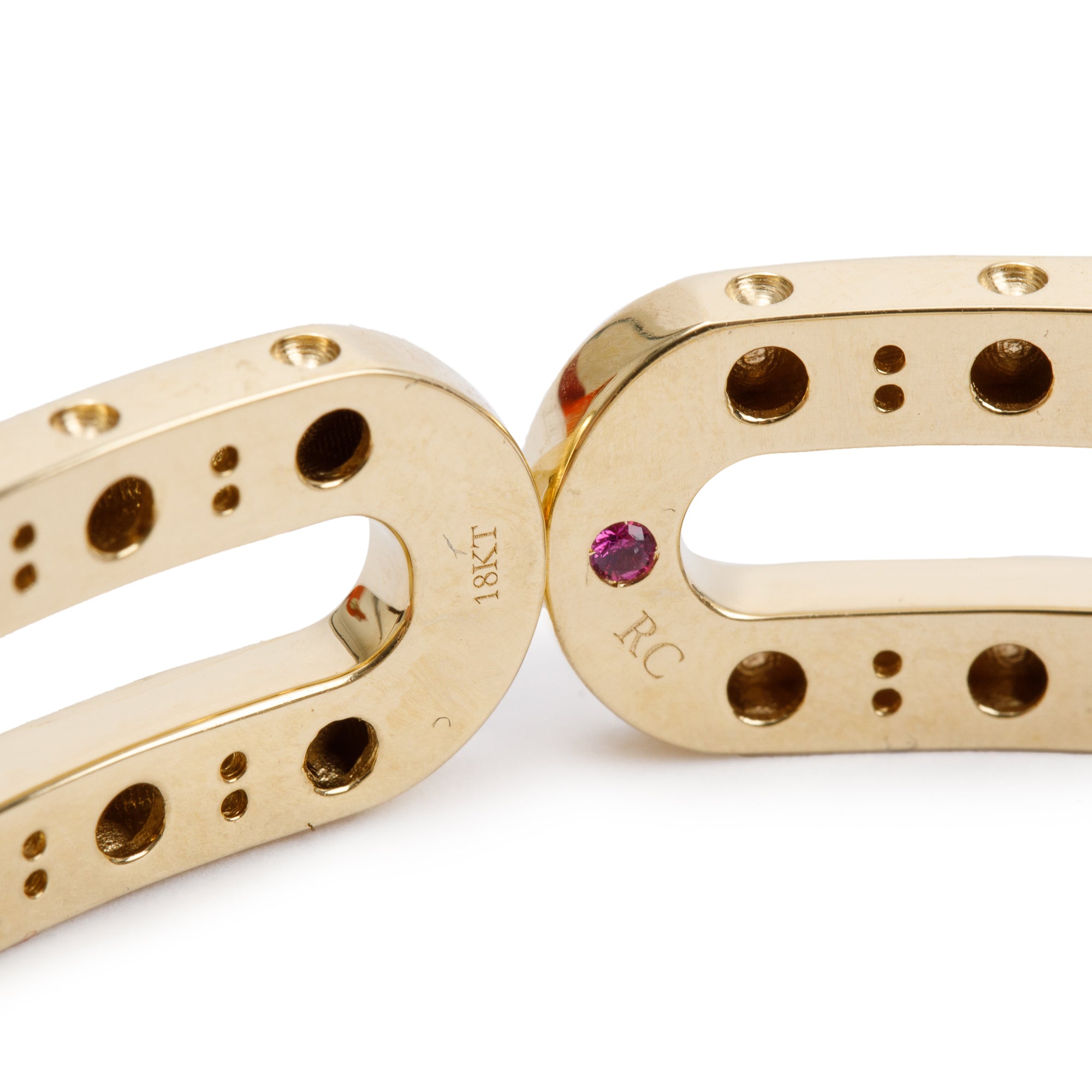 Roberto Coin 18k Yellow Gold Diamond Poi Moi Double Bangle