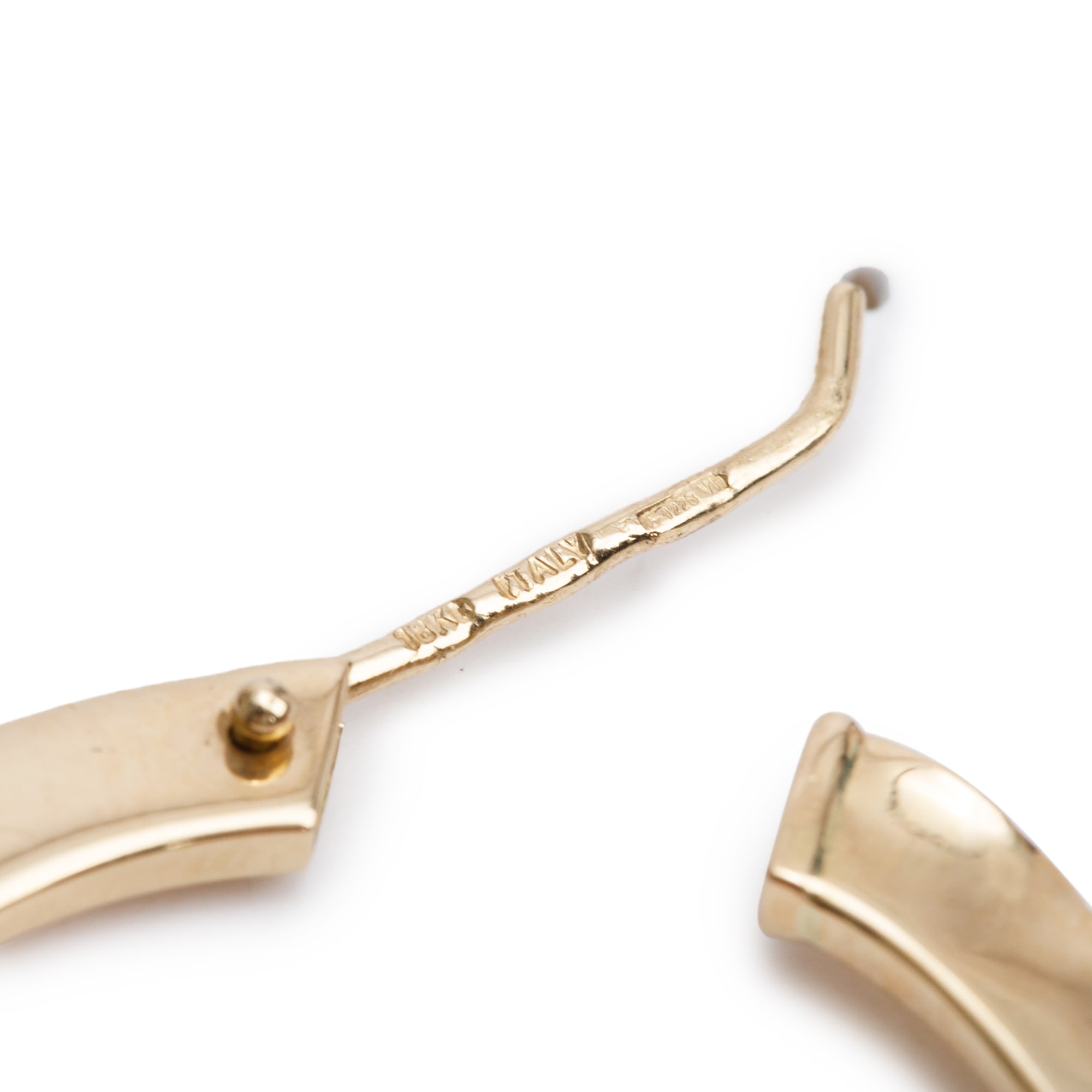 Roberto Coin 18k Yellow Gold Large Flat Oval Hoop Earrings w/ Box