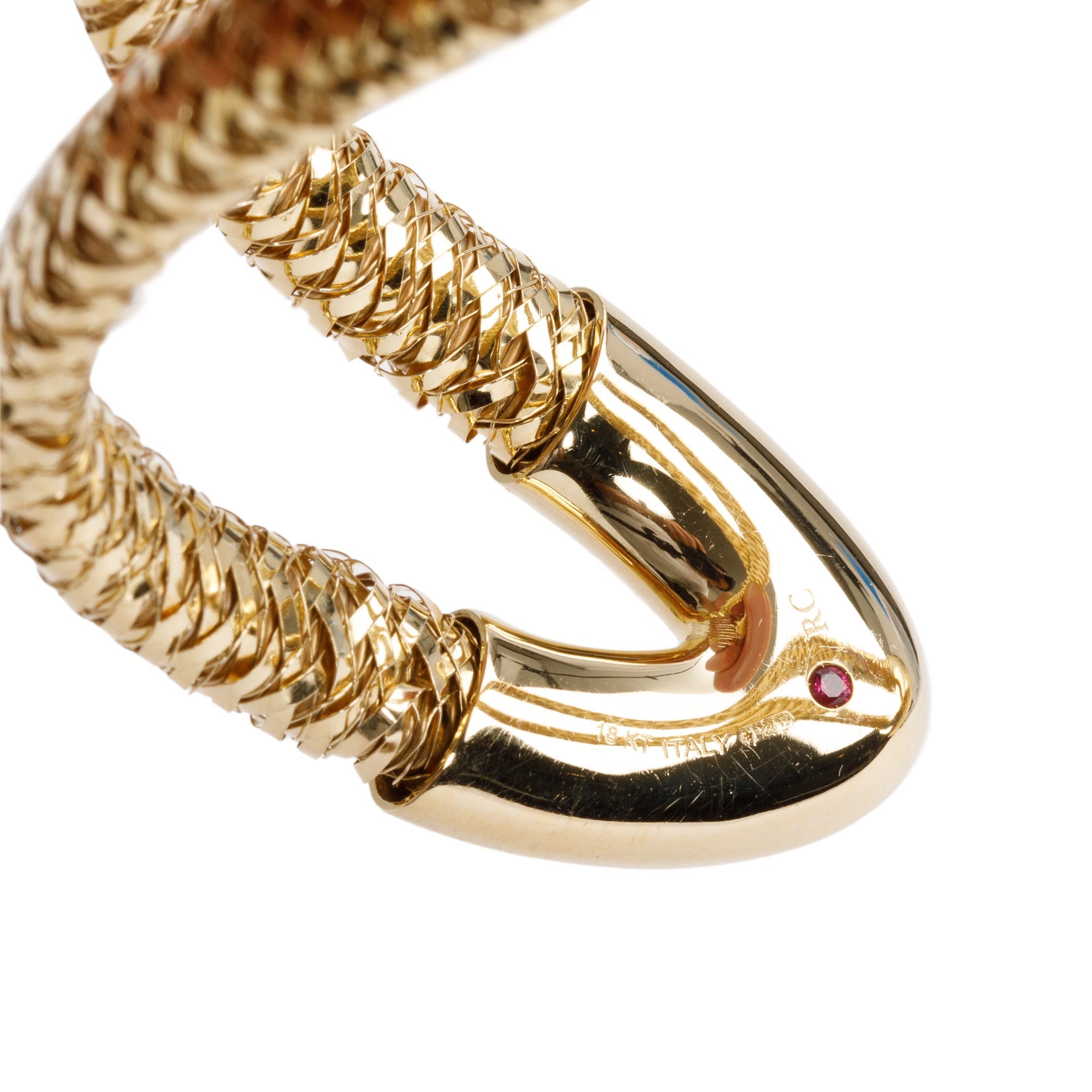Roberto Coin 18k Yellow Gold Primavera Crossover Cuff Bangle Bracelet