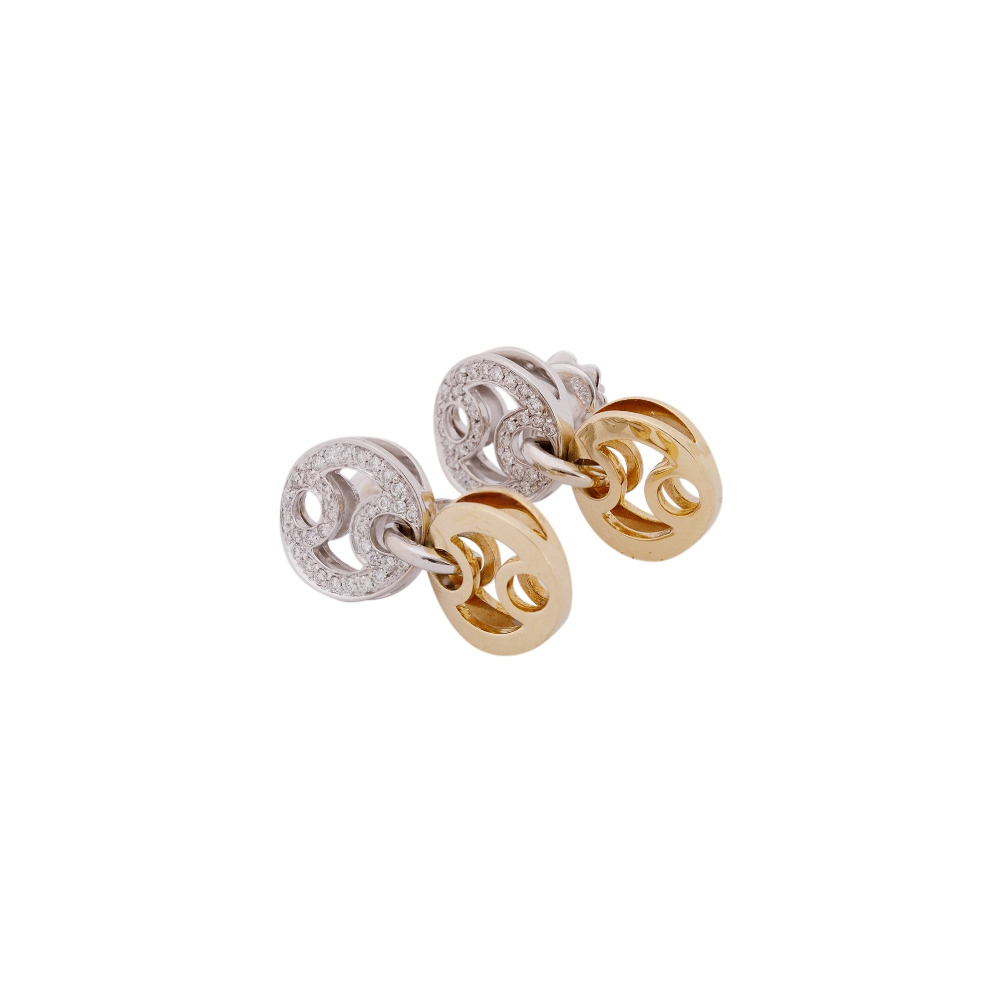 Roberto Coin 18k Yellow & White Gold Diamond Marina Drop Earrings
