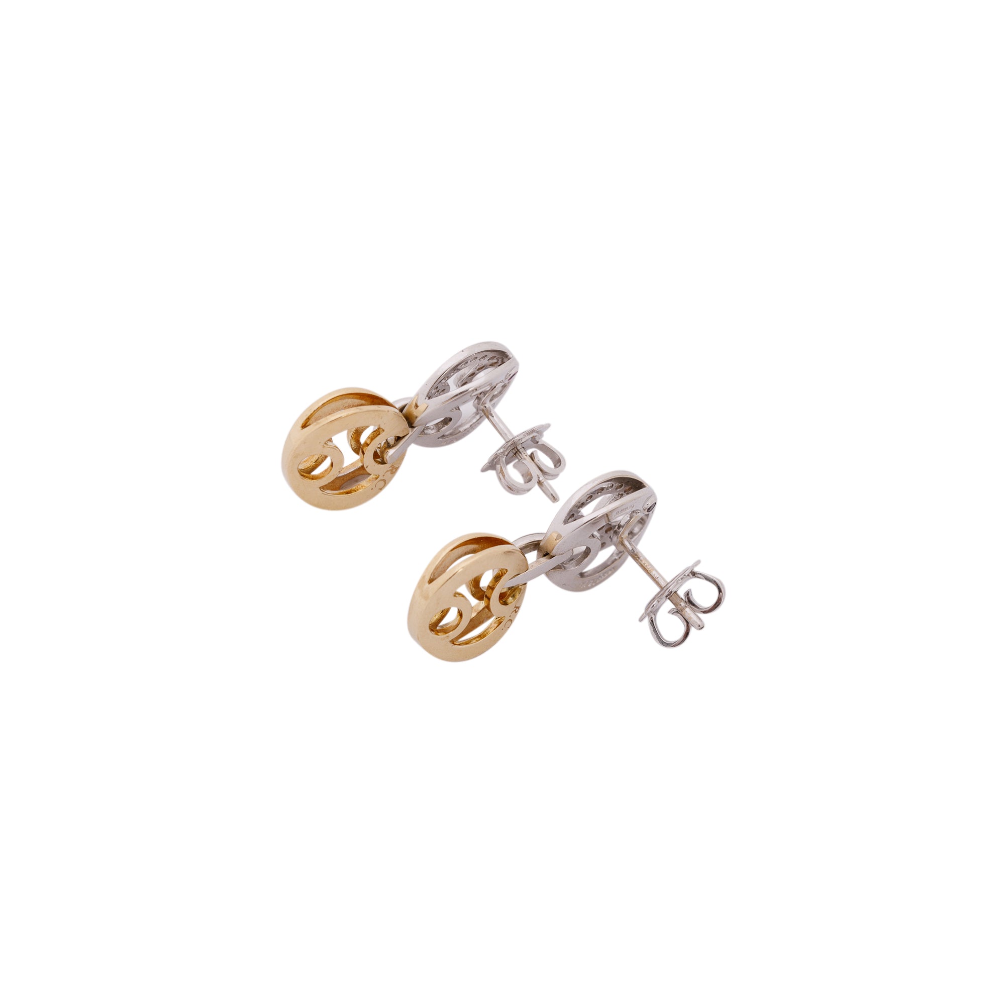 Roberto Coin 18k Yellow & White Gold Diamond Marina Drop Earrings