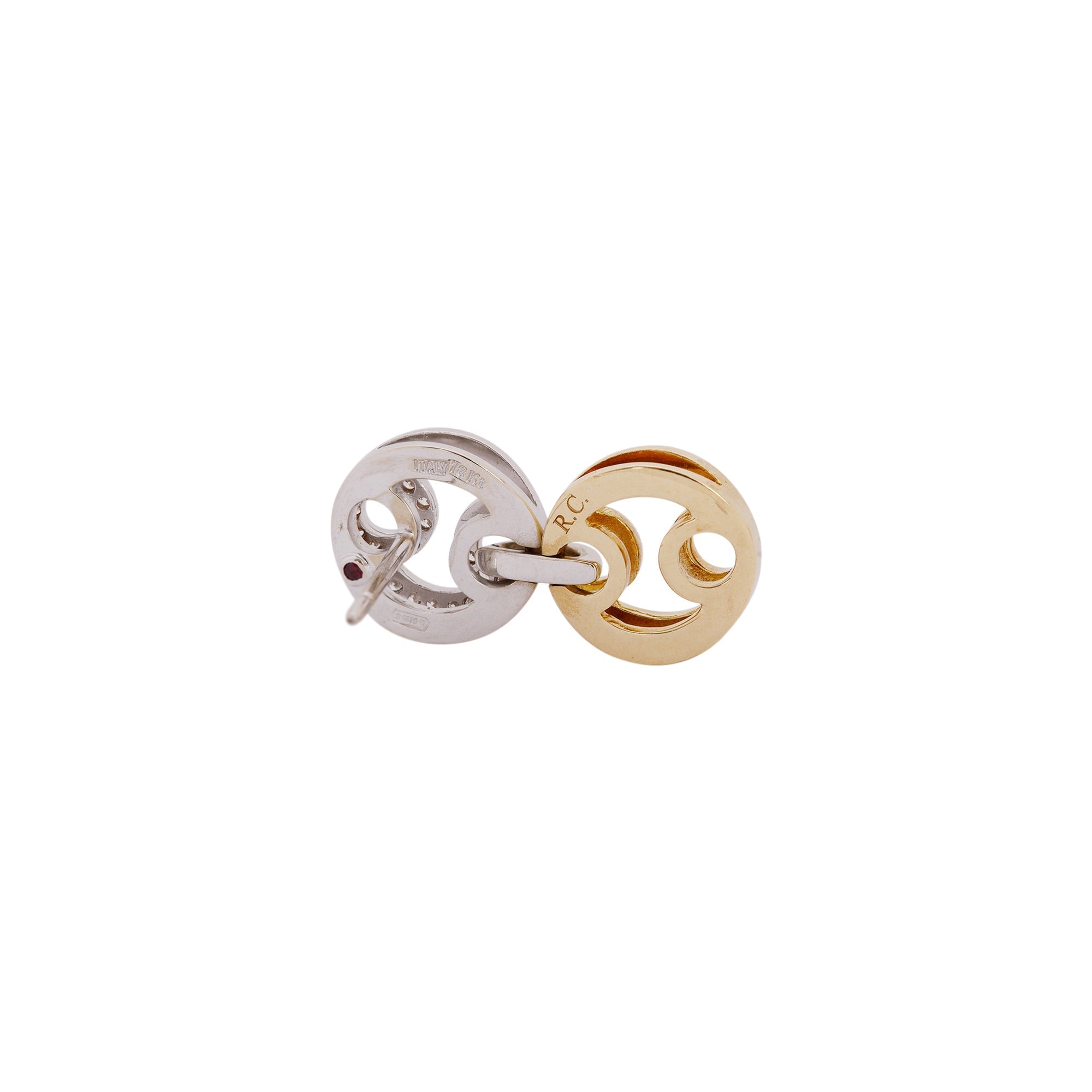 Roberto Coin 18k Yellow & White Gold Diamond Marina Drop Earrings
