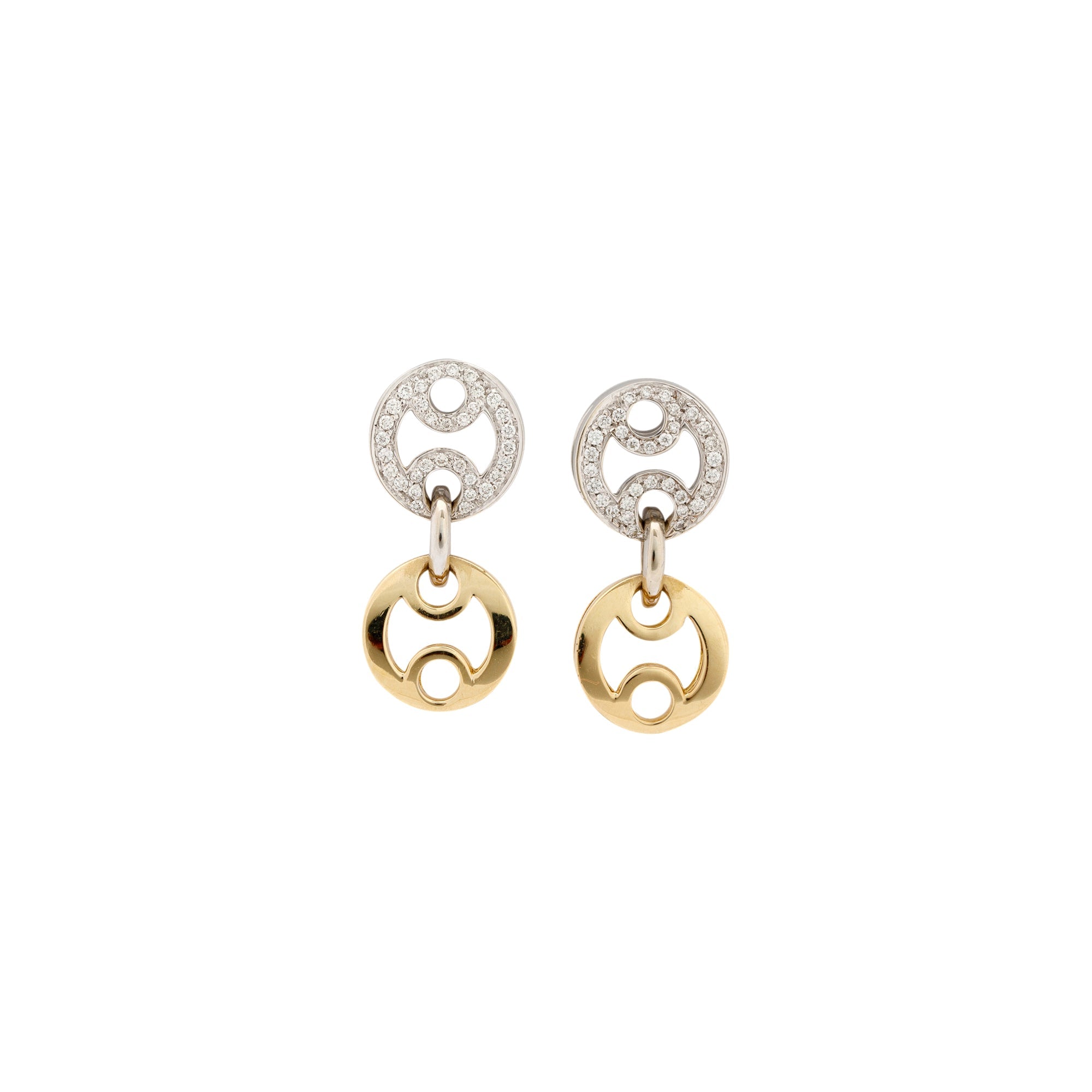 Roberto Coin 18k Yellow & White Gold Diamond Marina Drop Earrings