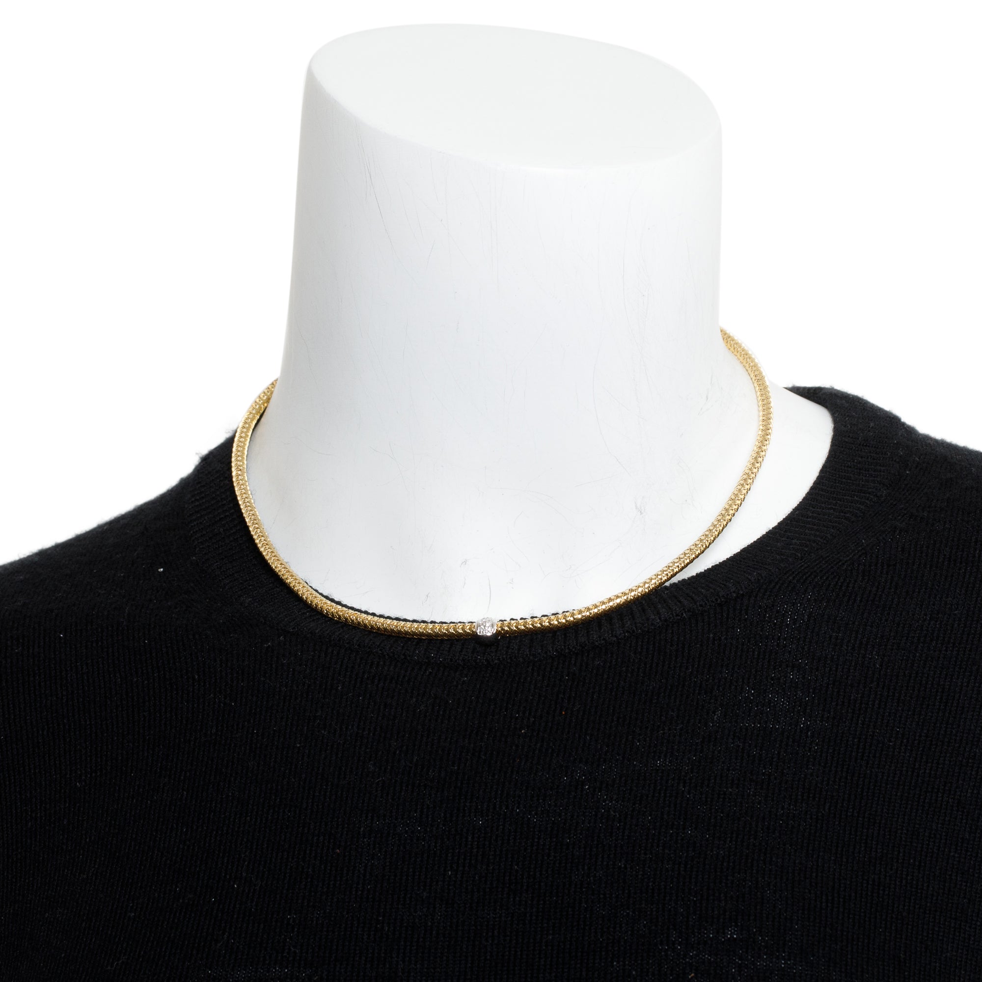 Roberto Coin 18k Yellow & White Gold Diamond Station Primavera Collar Necklace