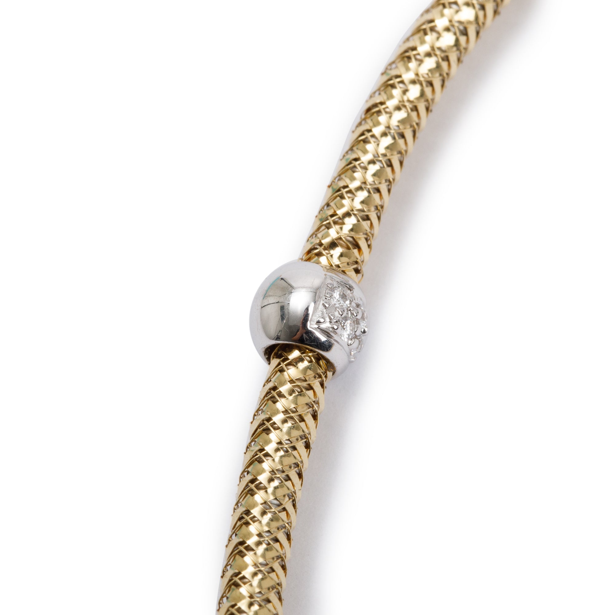 Roberto Coin 18k Yellow & White Gold Diamond Station Primavera Collar Necklace