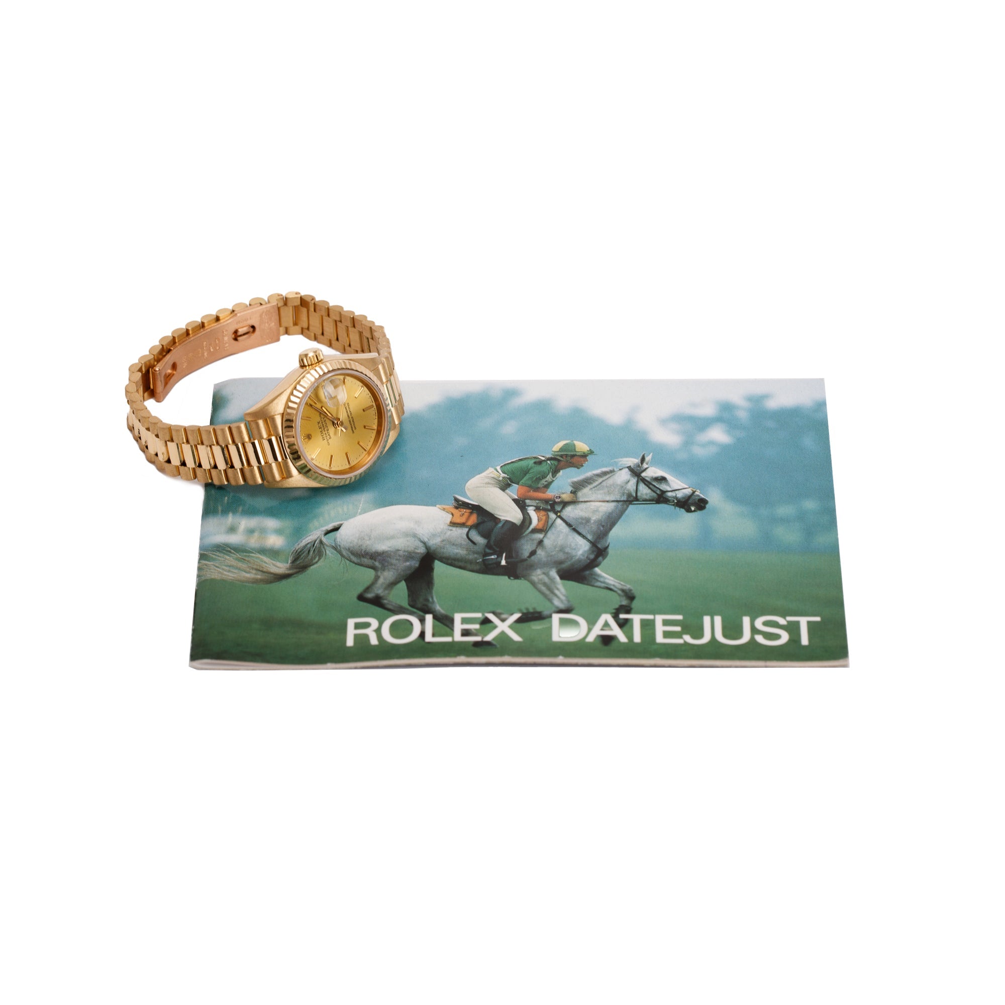 Rolex 18k Gold Lady-Datejust President 26 mm Watch w/ Papers