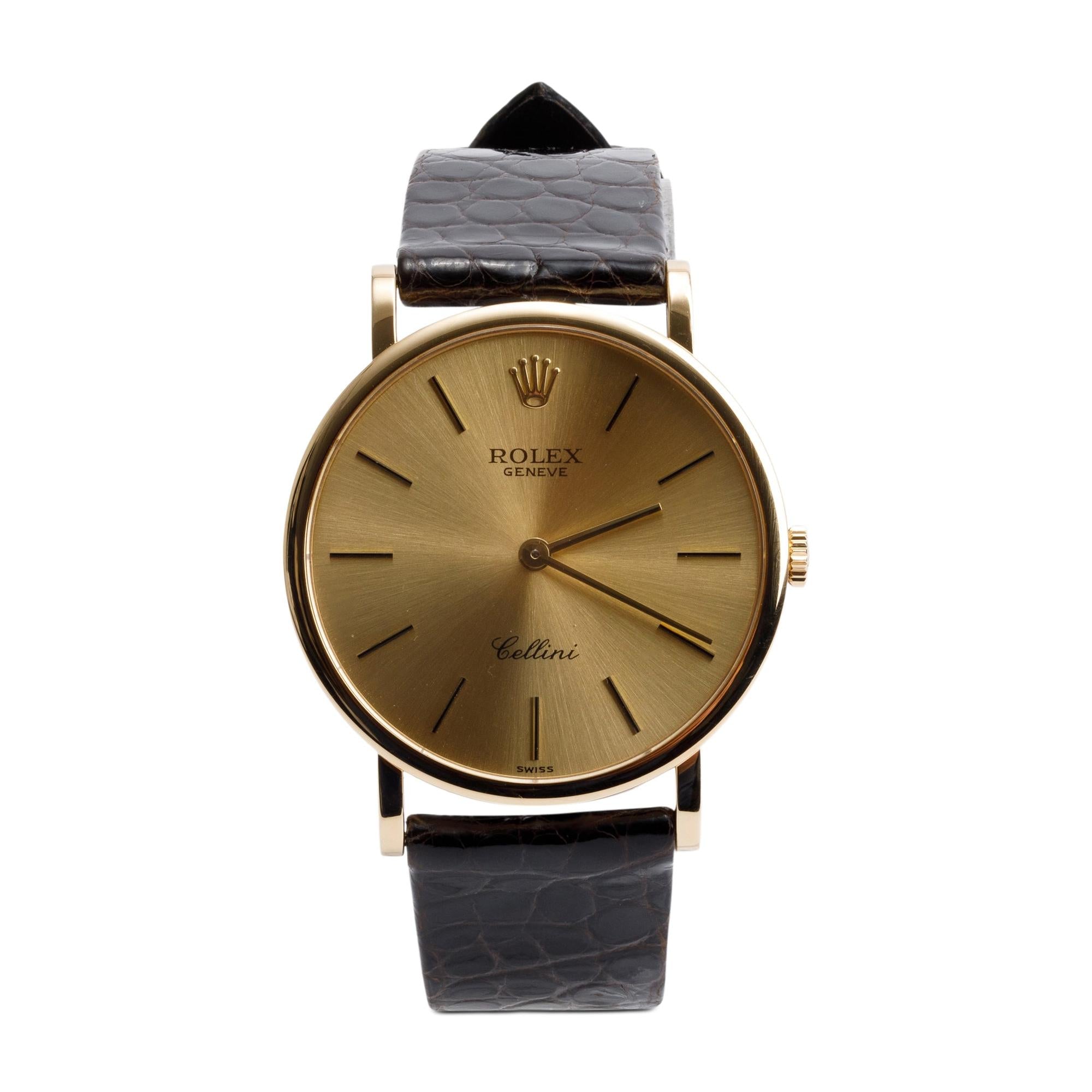 Rolex 18k Yellow Gold Cellini 32 MM Manual Watch 5112 w/ Box & Papers