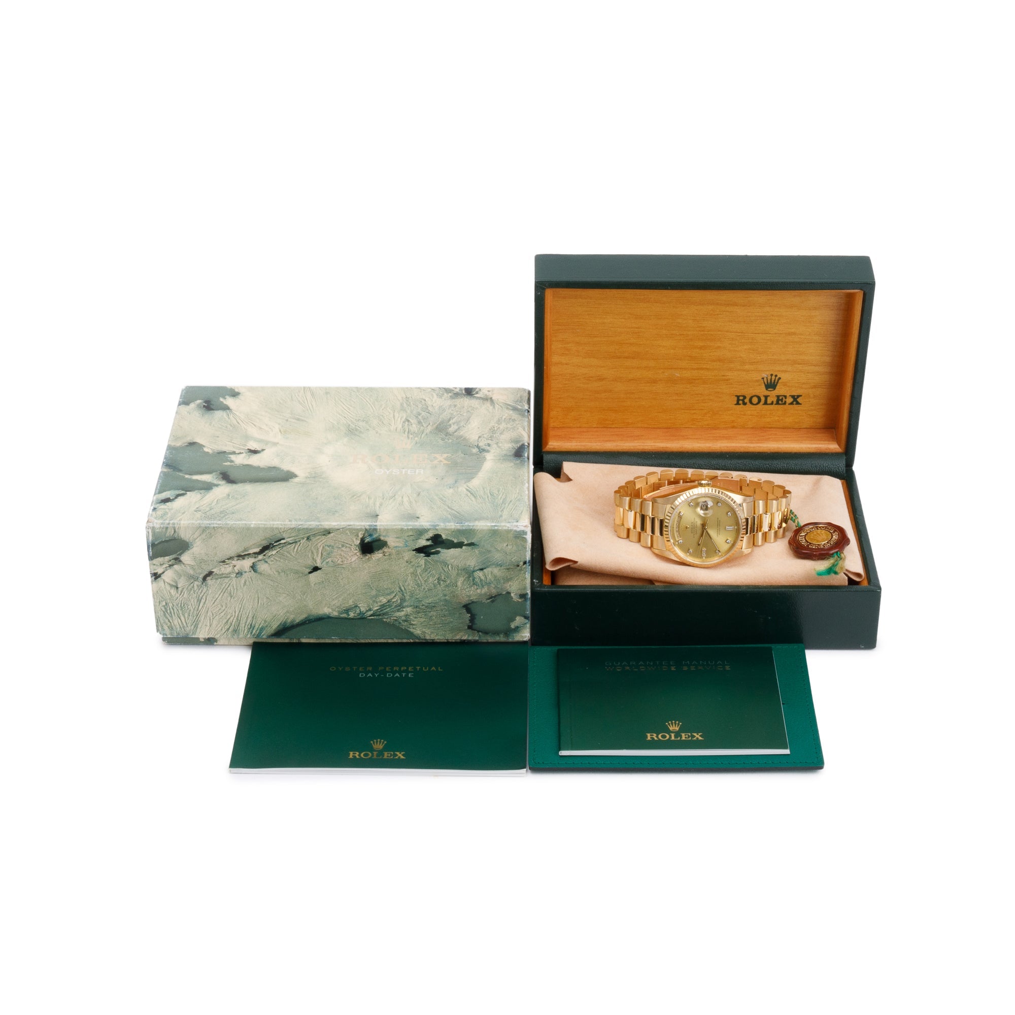 Rolex 18k Yellow Gold Day Date 36 MM President Watch w/ Diamond Dial 18238 w/ Box