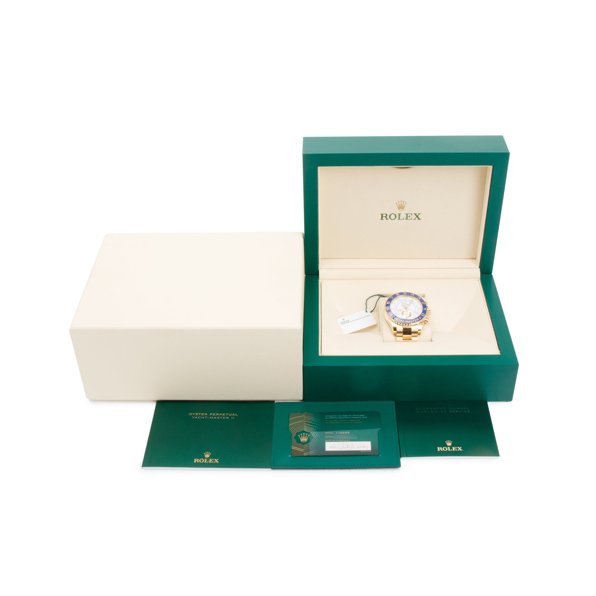 Rolex 18k Yellow Gold Day Yacht-Master II 44 MM Watch w/ Box & Papers