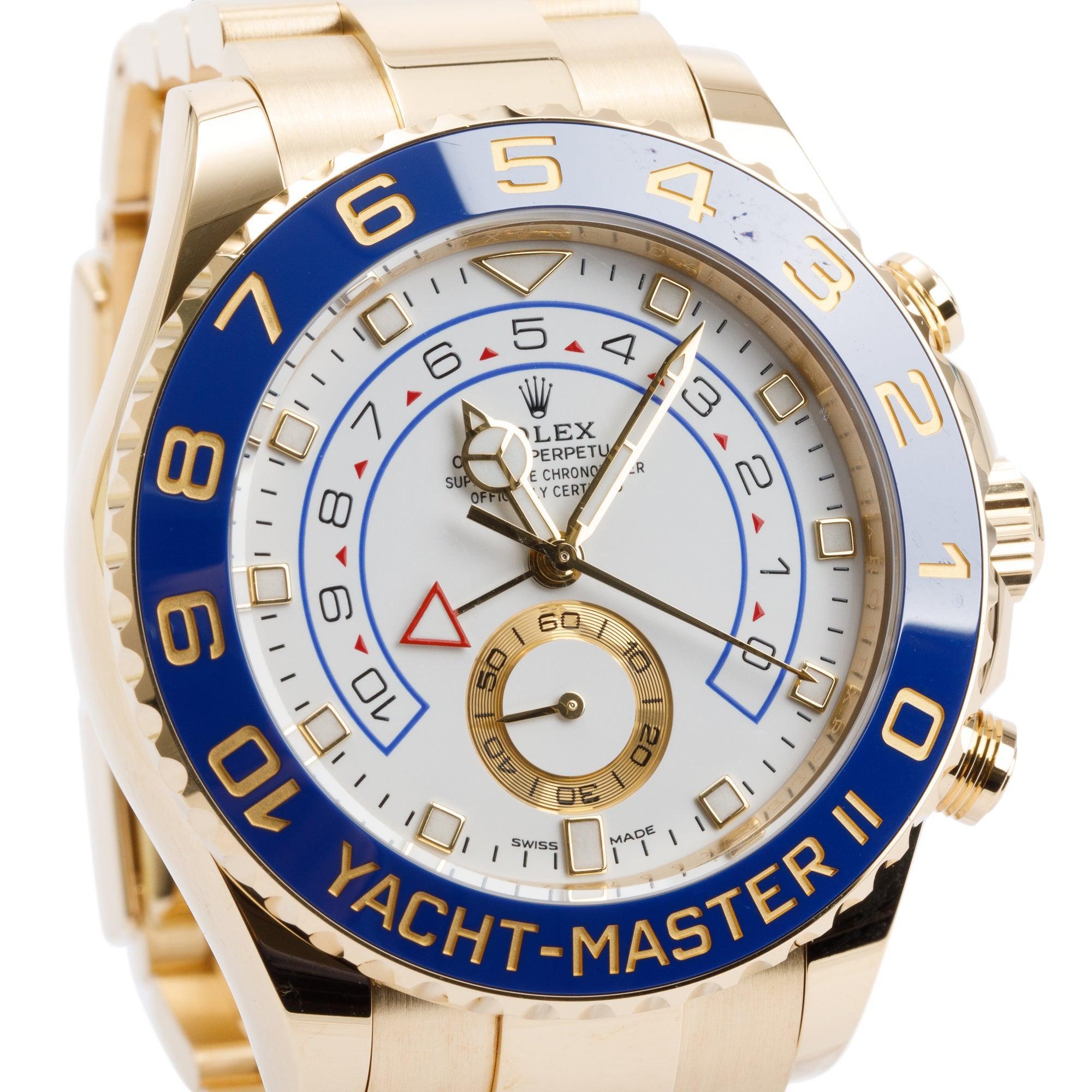 Rolex 18k Yellow Gold Day Yacht-Master II 44 MM Watch w/ Box & Papers