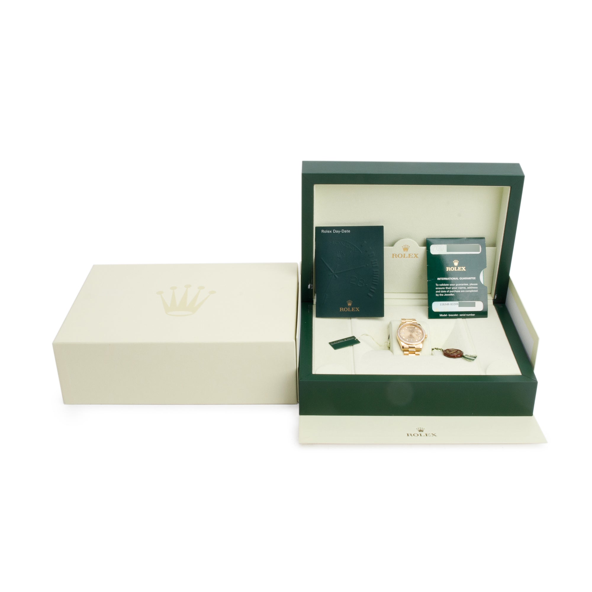 Rolex 18k Yellow Gold Diamond Bezel & Dial Day Date 36 MM President Watch 118348 w/ Box & Papers