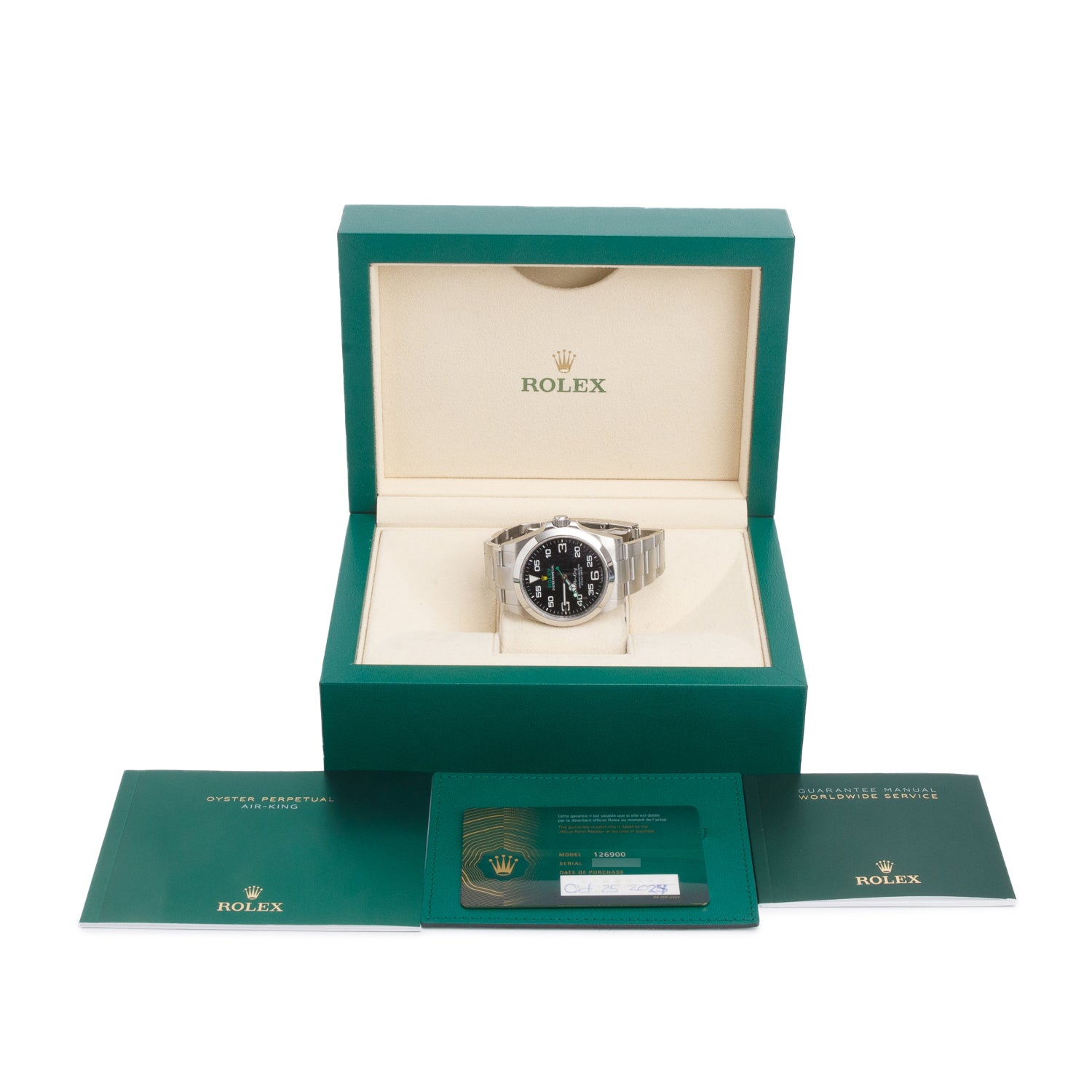 Rolex 2024 Stainless Steel Oyster Perpetual Air King 40 MM Watch Black Dial 126900 w/ Box & Papers