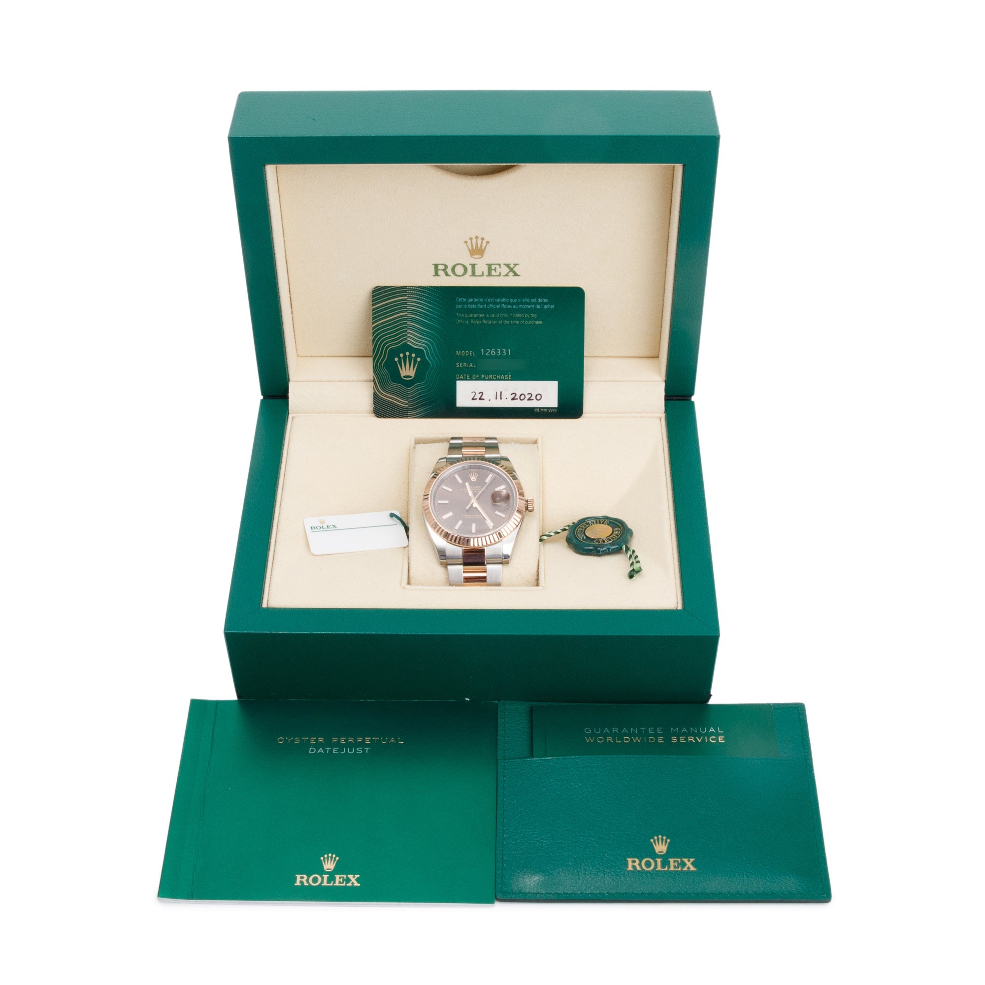 Rolex 2020 Stainless Steel & 18k Everose Gold Chocolate Dial Datejust 41 MM Watch w/ Box & Papers