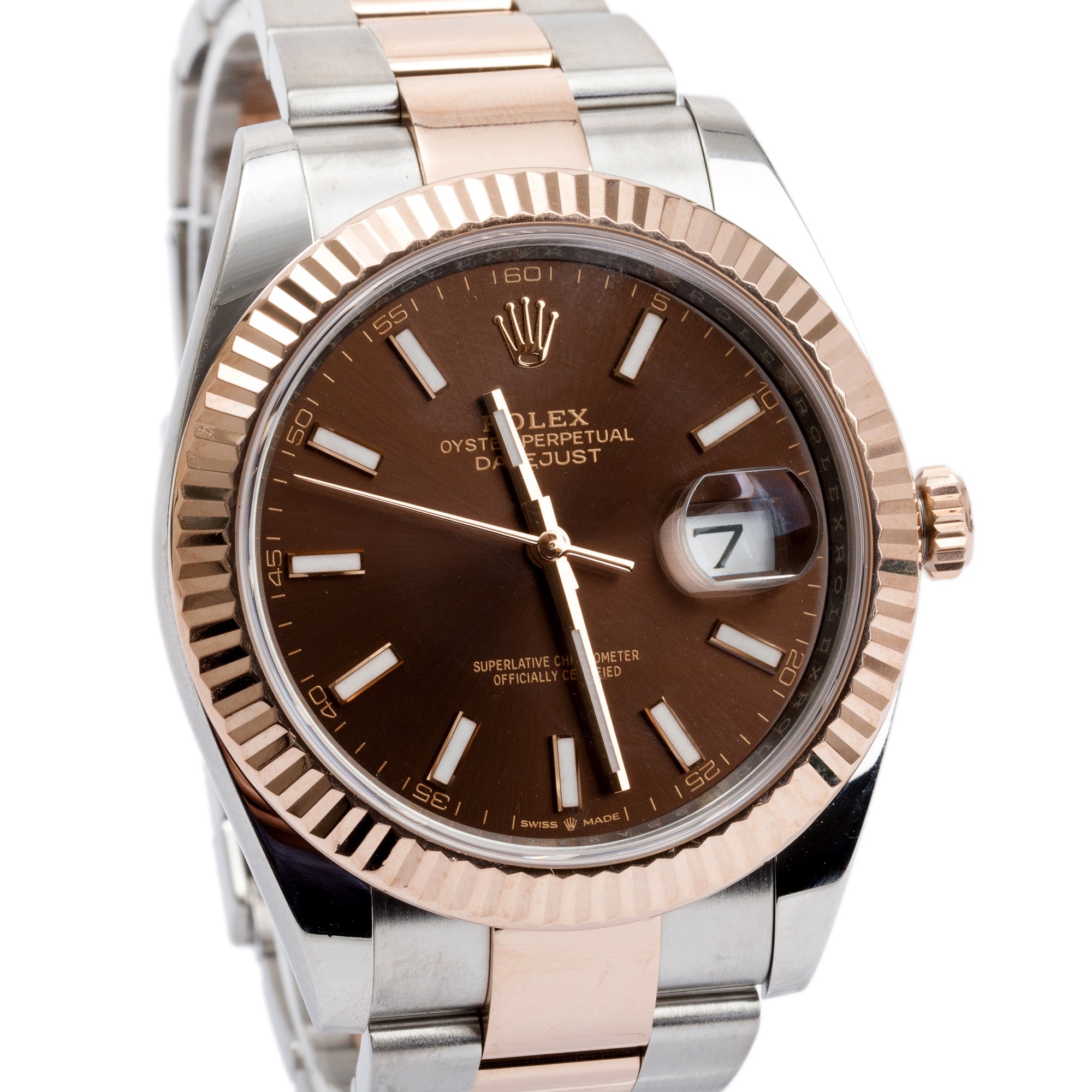 Rolex 2020 Stainless Steel & 18k Everose Gold Chocolate Dial Datejust 41 MM Watch w/ Box & Papers