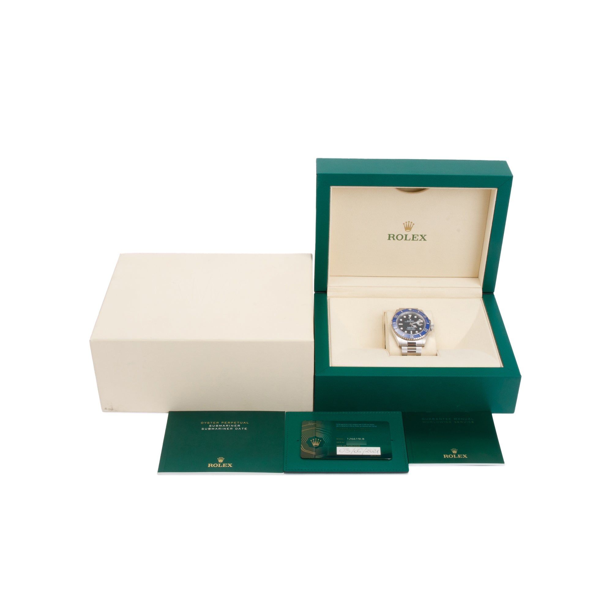 Rolex 2021 18k White Gold Submariner Date 41 MM "Cookie Monster" Automatic Watch 126619LB w/ Box & Papers