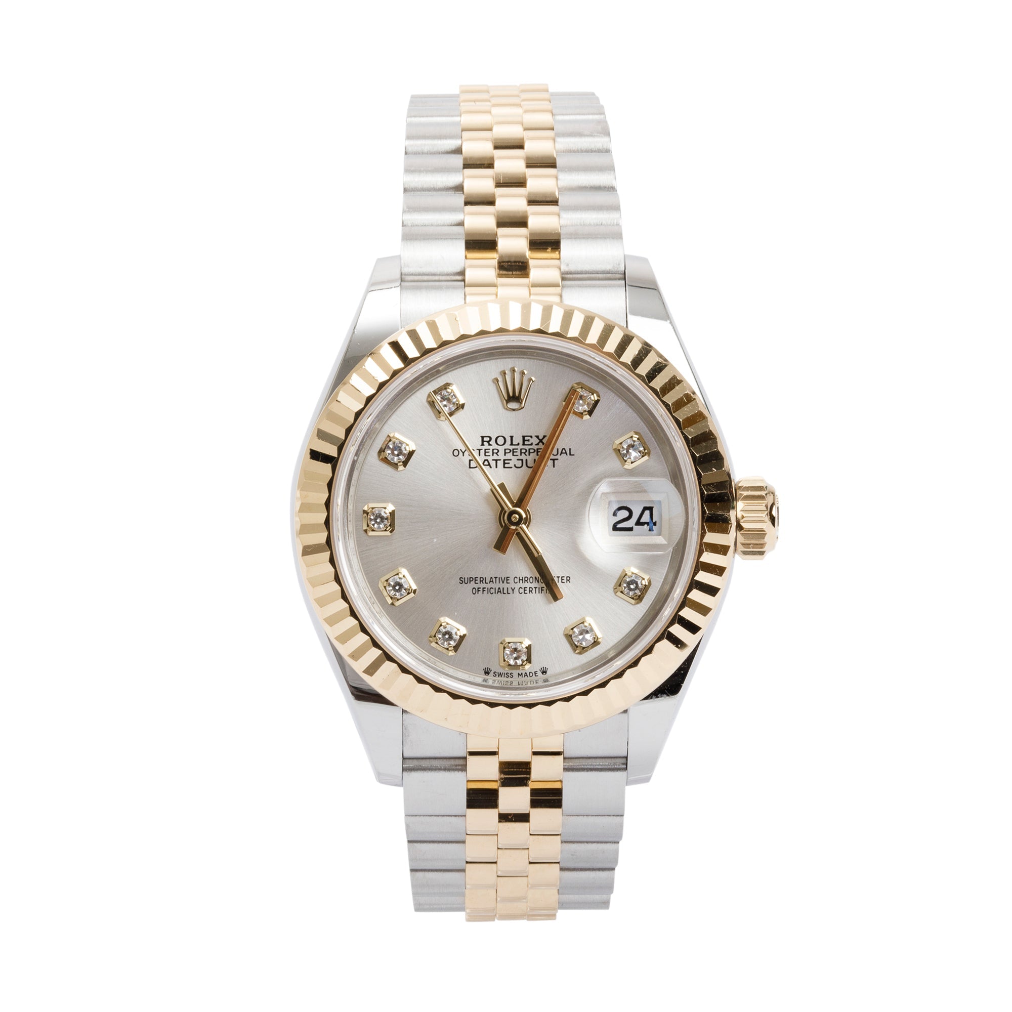 Rolex 2021 Stainless Steel & 18k Yellow Gold Lady-Datejust Diamond Dial 28 MM Watch w/ Box & Papers