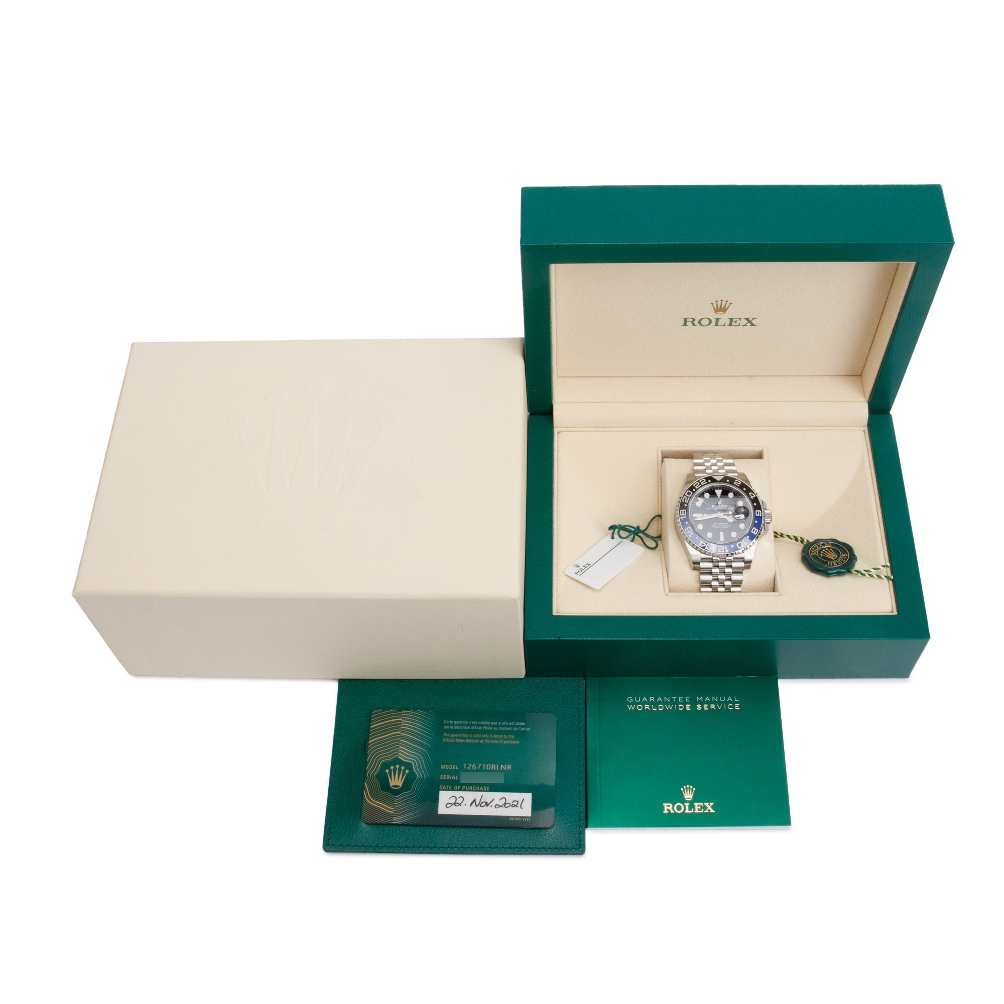 Rolex 2021 Stainless Steel GMT-Master II "Batgirl" 40 MM Watch 126710BLNR w/ Box & Papers