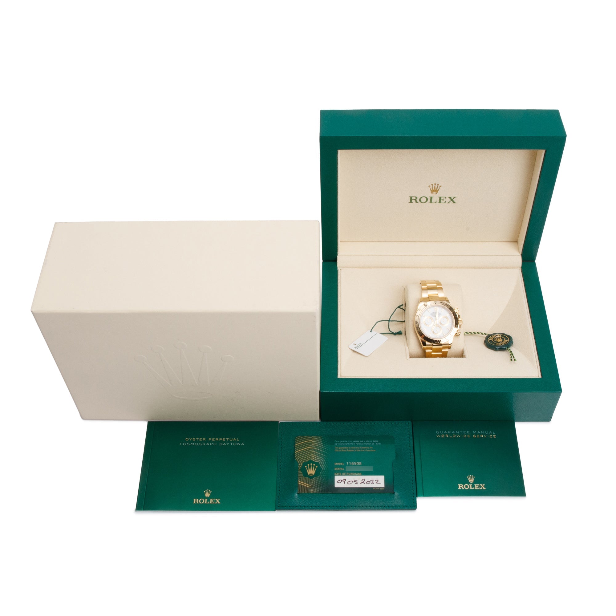 Rolex 2022 18k Yellow Gold Daytona 40 MM Chronograph Watch 116508 w/ Box & Papers