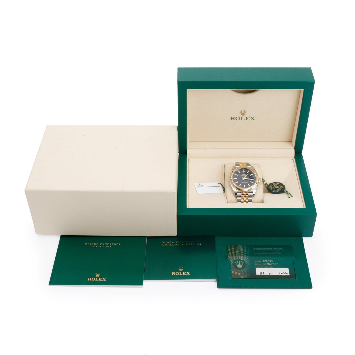 Rolex 2022 Stainless Steel & 18k Yellow Gold Datejust 41 MM Watch w/ Box & Papers