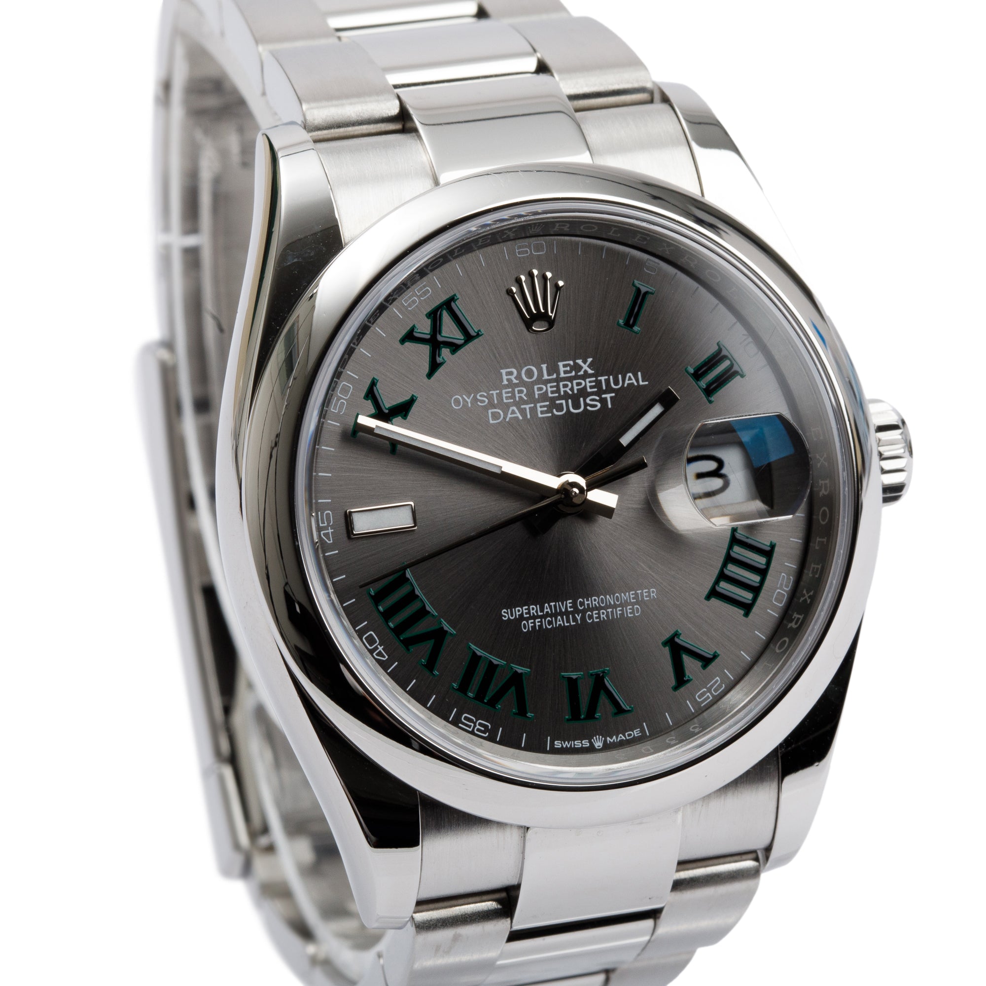 Rolex 2022 Stainless Steel Datejust 36MM Wimbledon Dial Automatic Watch 126200 w/ Box & Papers