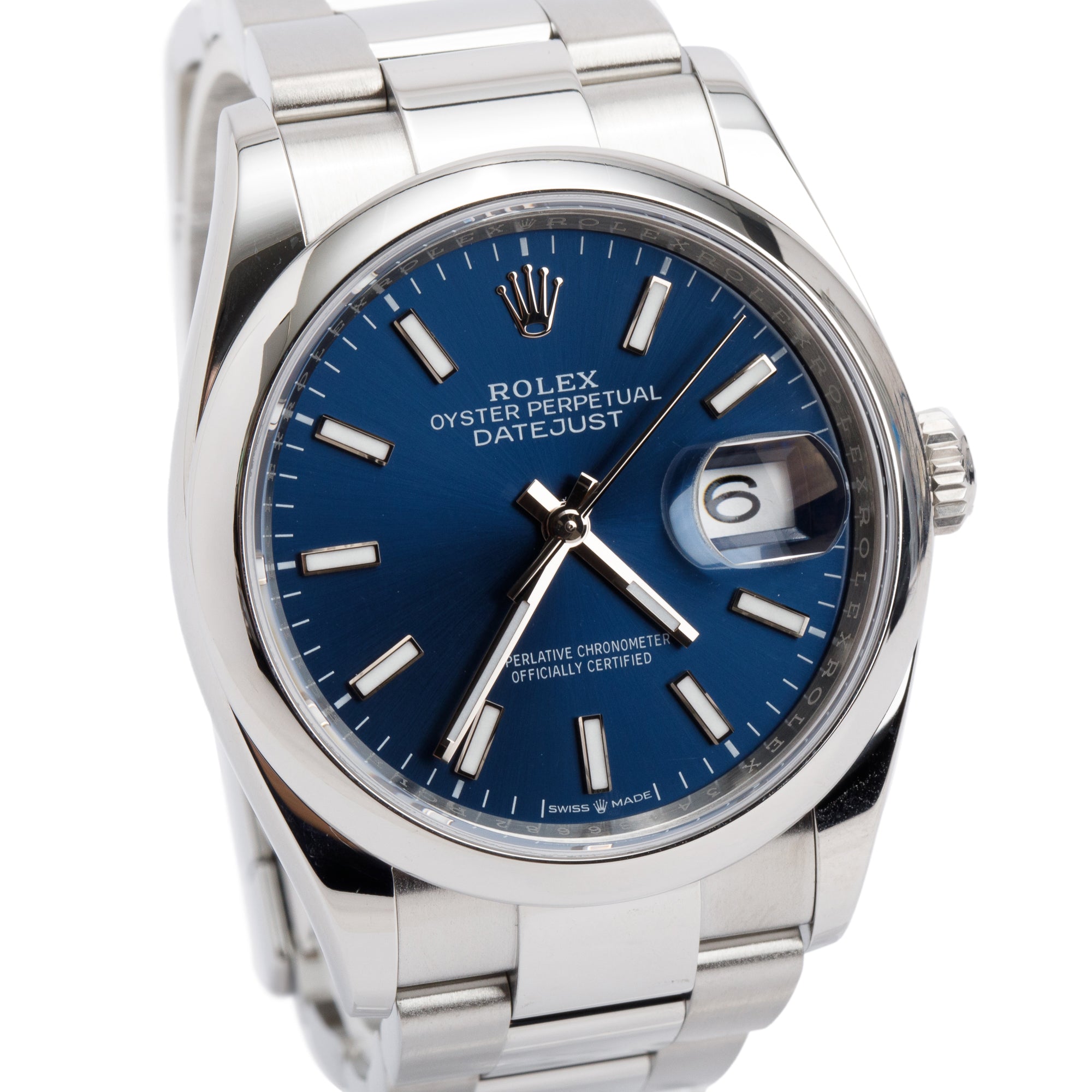 Rolex 2023 Stainless Steel Datejust 36 MM Blue Dial Automatic Watch 126200 w/ Box & Papers
