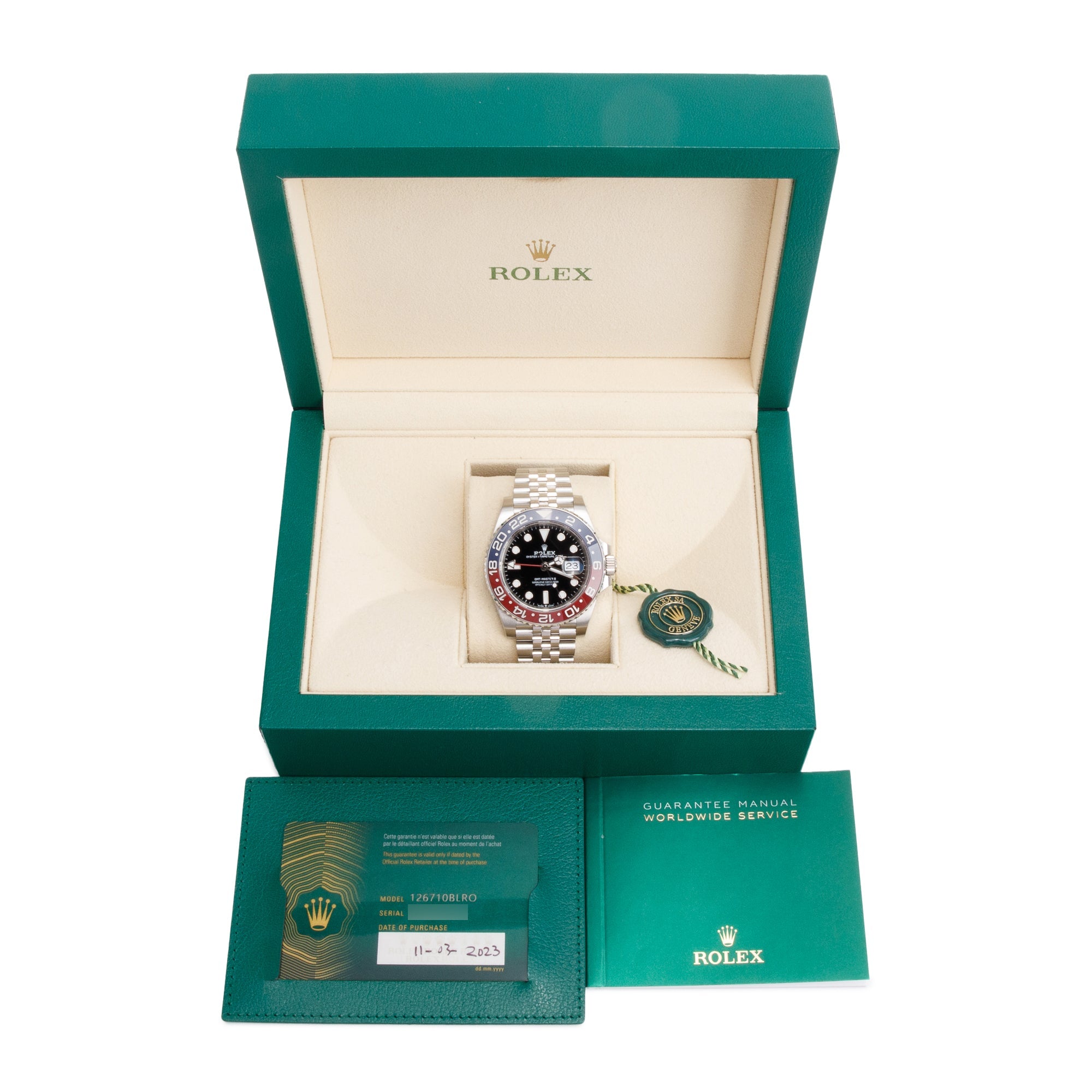 Rolex 2023 Stainless Steel GMT-Master II Pepsi 40 MM Watch 126710BLRO w/ Box & Papers