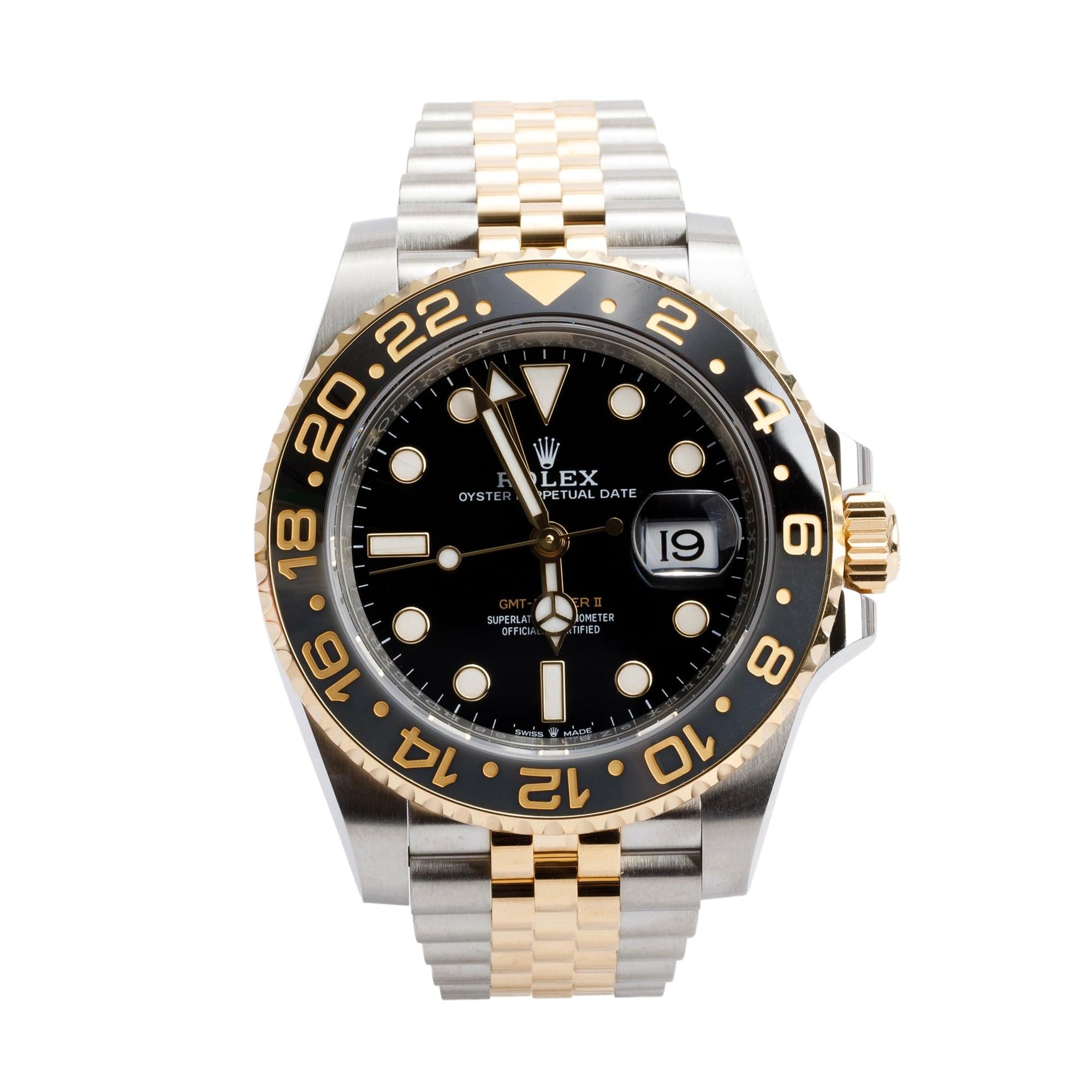 Rolex 2024 Stainless Steel & 18k Yellow Gold GMT-Master II 40 MM Automatic Watch 126713GRNR w/ Box & Papers
