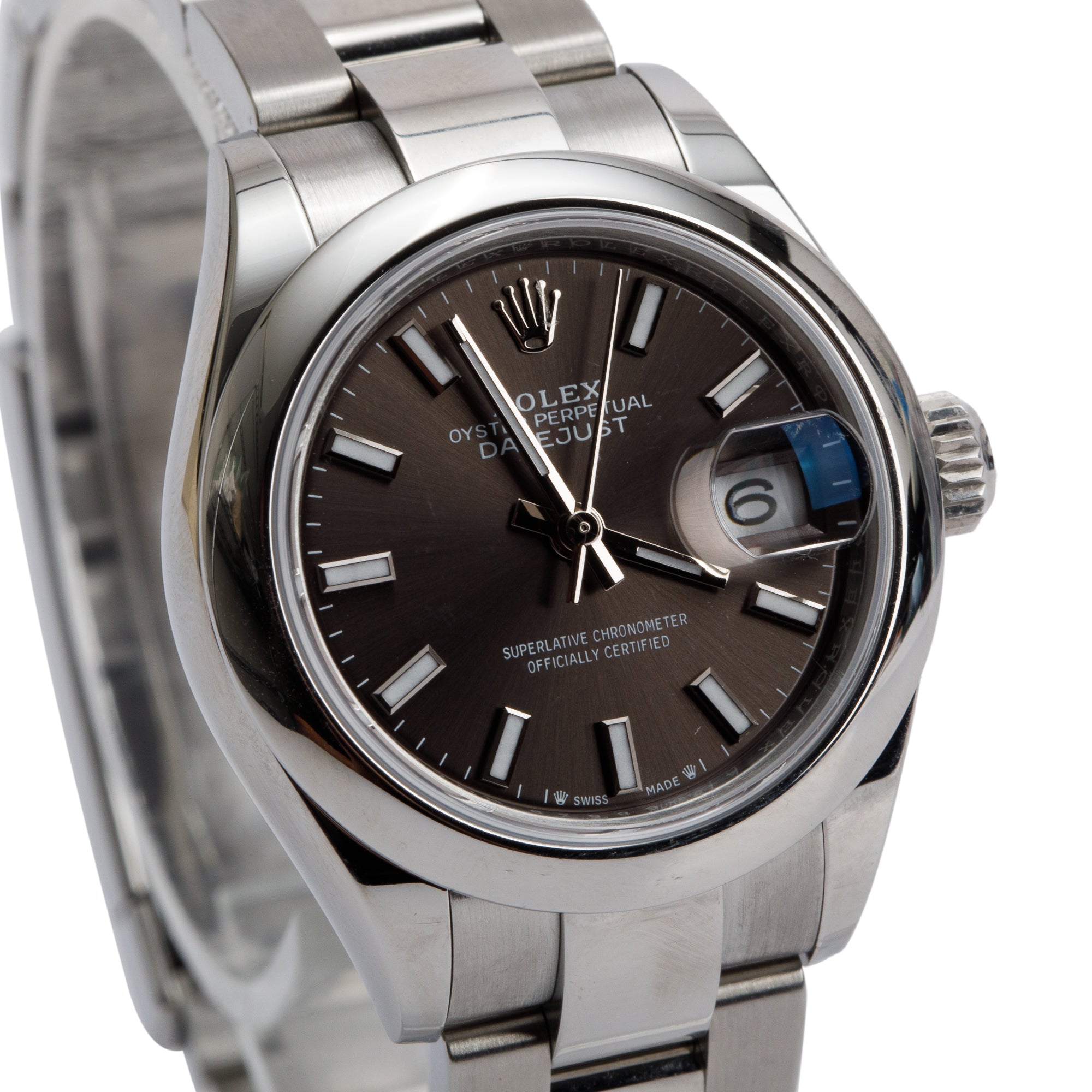 Rolex 2024 Stainless Steel Lady-Datejust 28 MM Automatic Watch Dark Grey Dial 279160 w/ Box & Papers